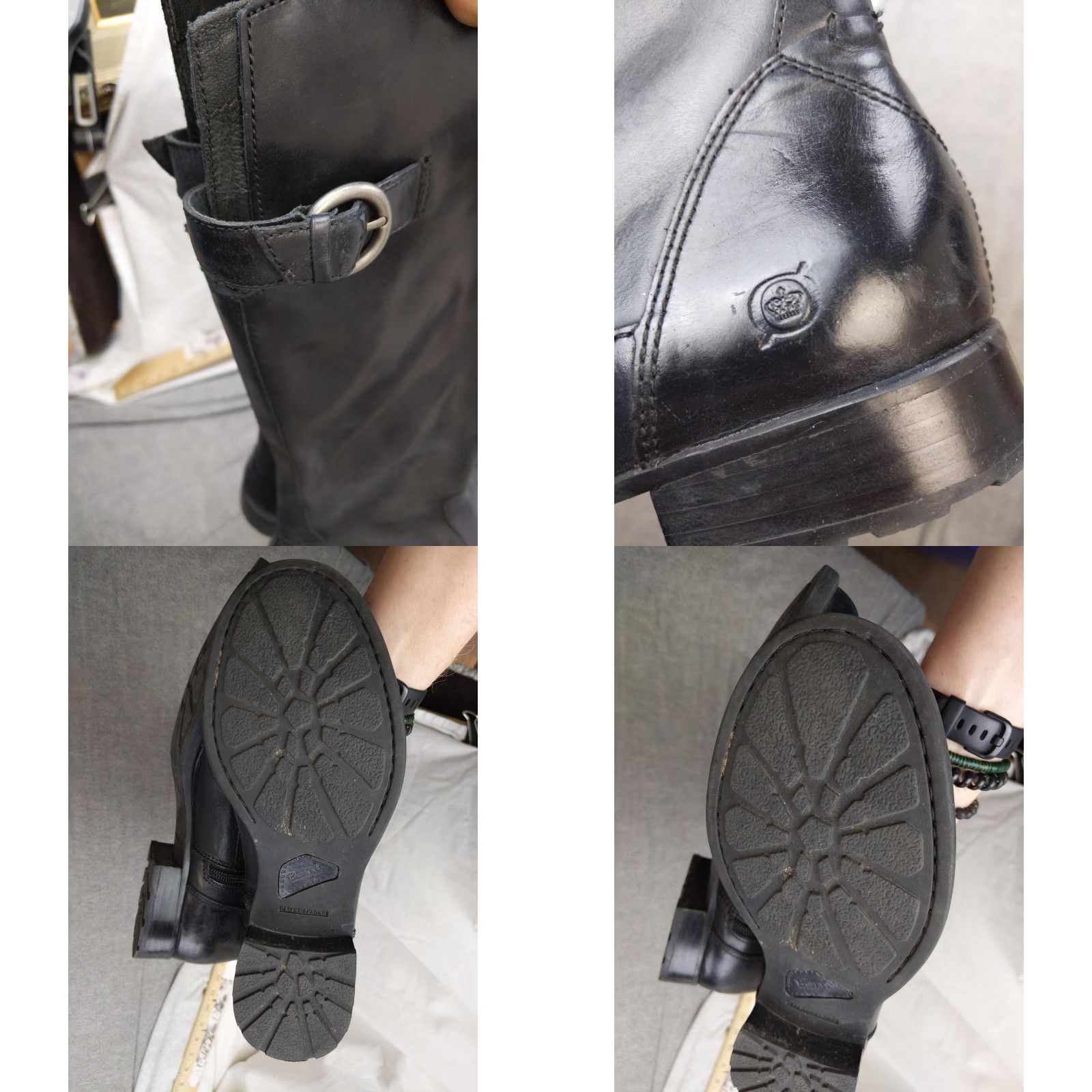 Born Born D07703 Womens Knee High Riding Boots Black Leather Zip Buckle 9.5 EU41 UK7.5 AU9.5 Winter Leather Upper Lined Casual Workwear Mens? Womens Size US 10 / IT 40 - 8 Thumbnail