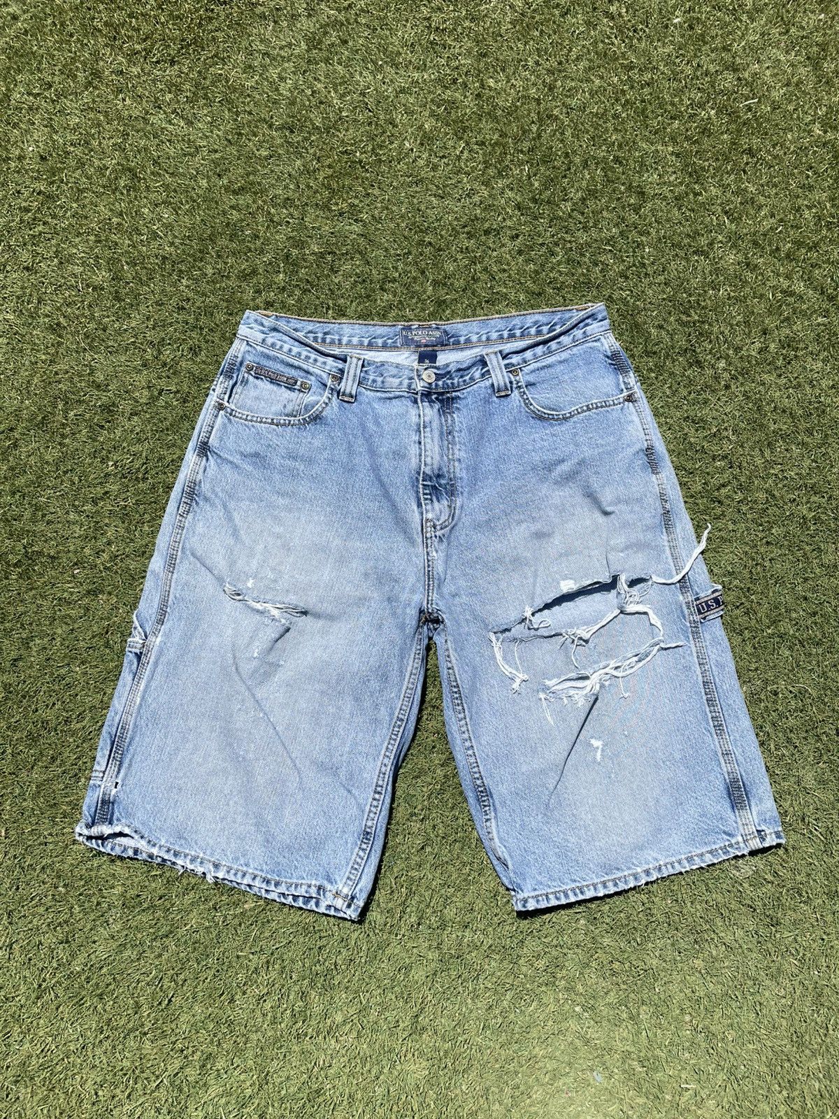 U.S. Polo Assn. Y2K US Polo ASSN Mens Jeans 36 Carpenter Shorts Light Wash Size US 36 / EU 52 - 1 Thumbnail