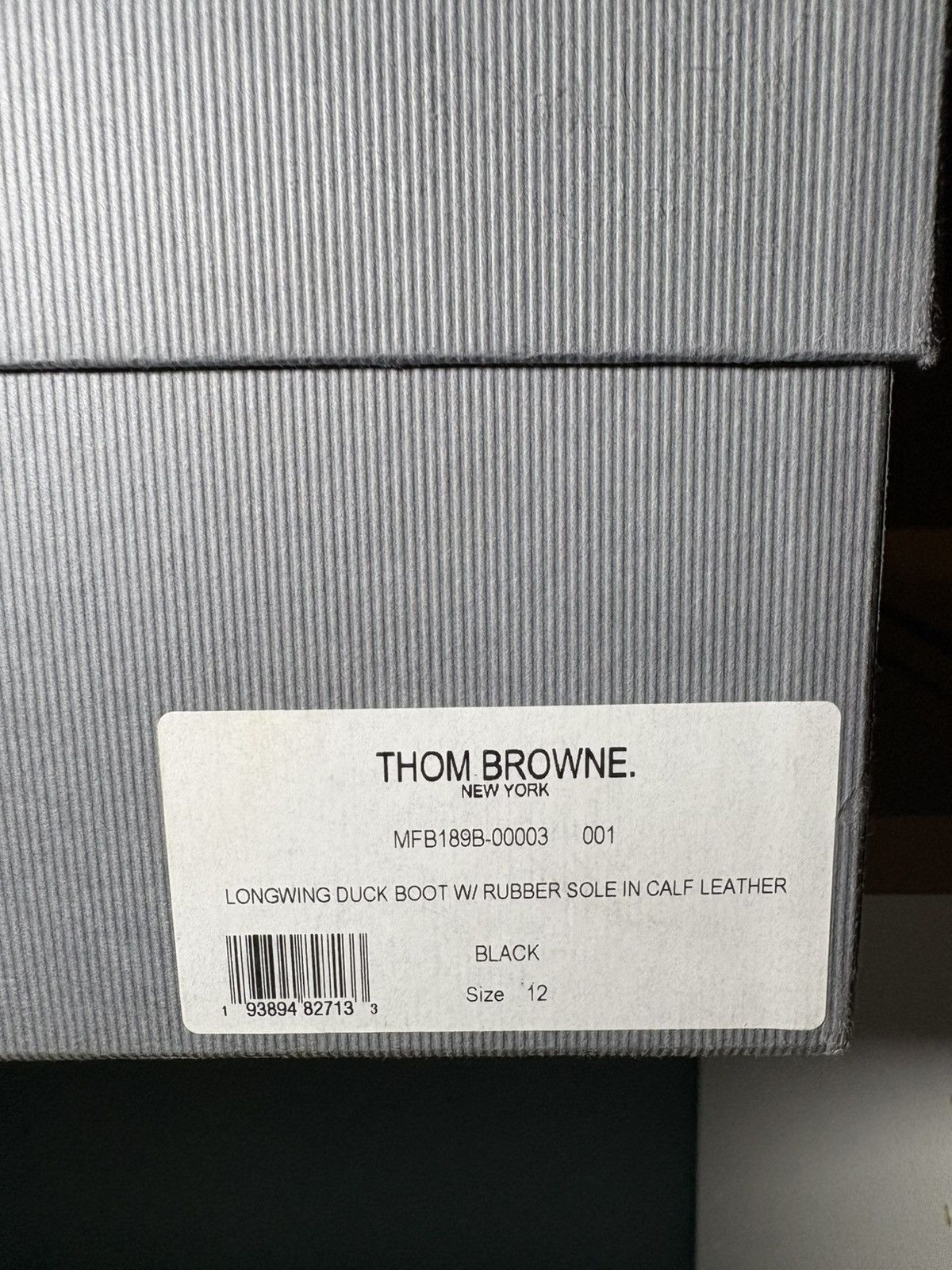 Thom Browne BLACK CALF LEATHER RUBBER SOLE LONGWING DUCK BOOT Size US 12 / EU 45 - 2 Thumbnail