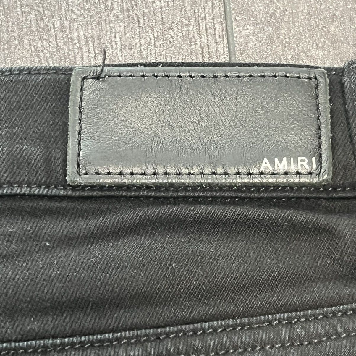 Amiri Amiri Track Skinny Fit Distressed Stretch Aged Black Denim Size US 29 - 12 Thumbnail