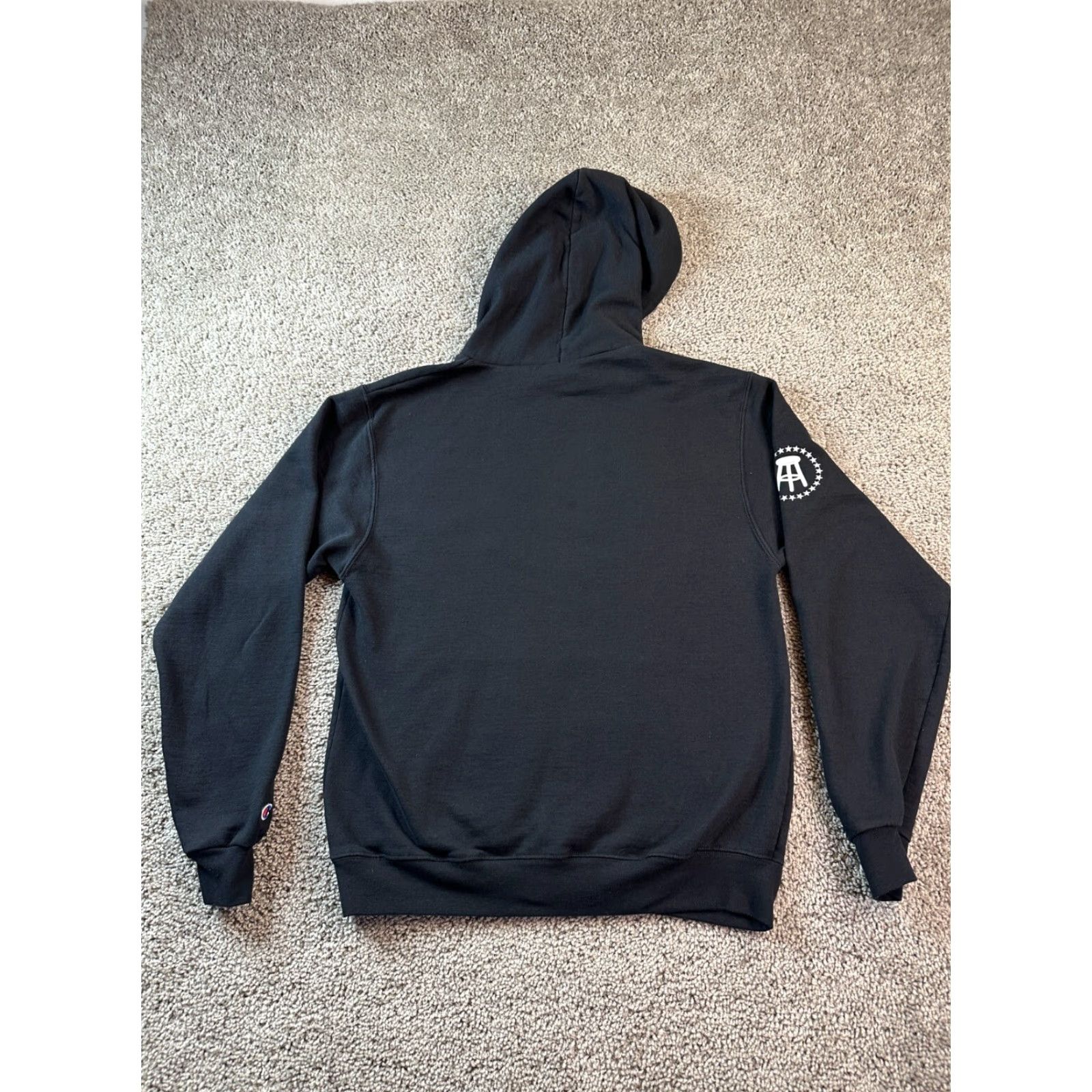 Champion Barstool Sports Champion Hoodie Mens Medium Black Blue Jet Skis Sweatshirt Logo Pullover Hooded Pockets Crew Neck Size US M / EU 48-50 / 2 - 7 Thumbnail