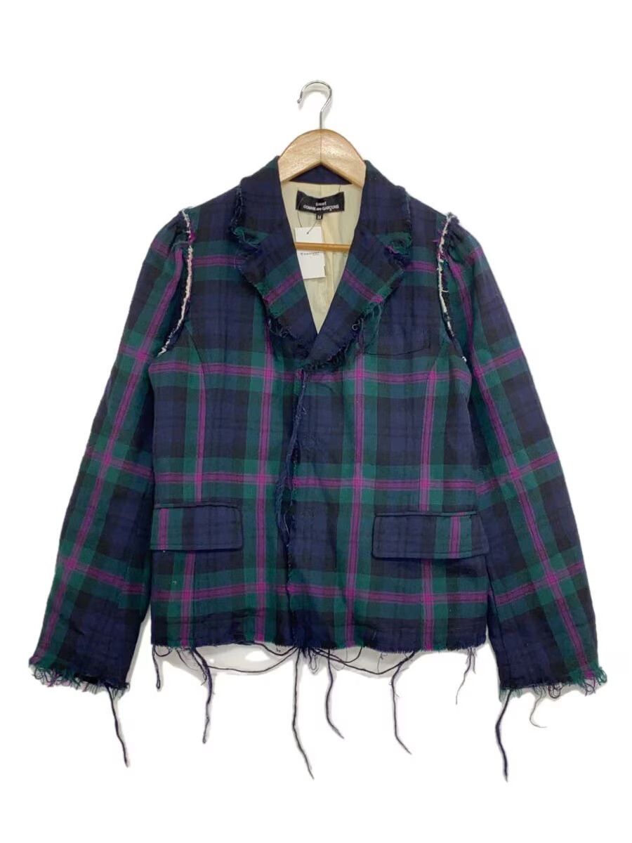 Comme des Garcons Frayed Seam Plaid Wool Tailored Jacket Size M / US 6-8 / IT 42-44 - 1 Thumbnail