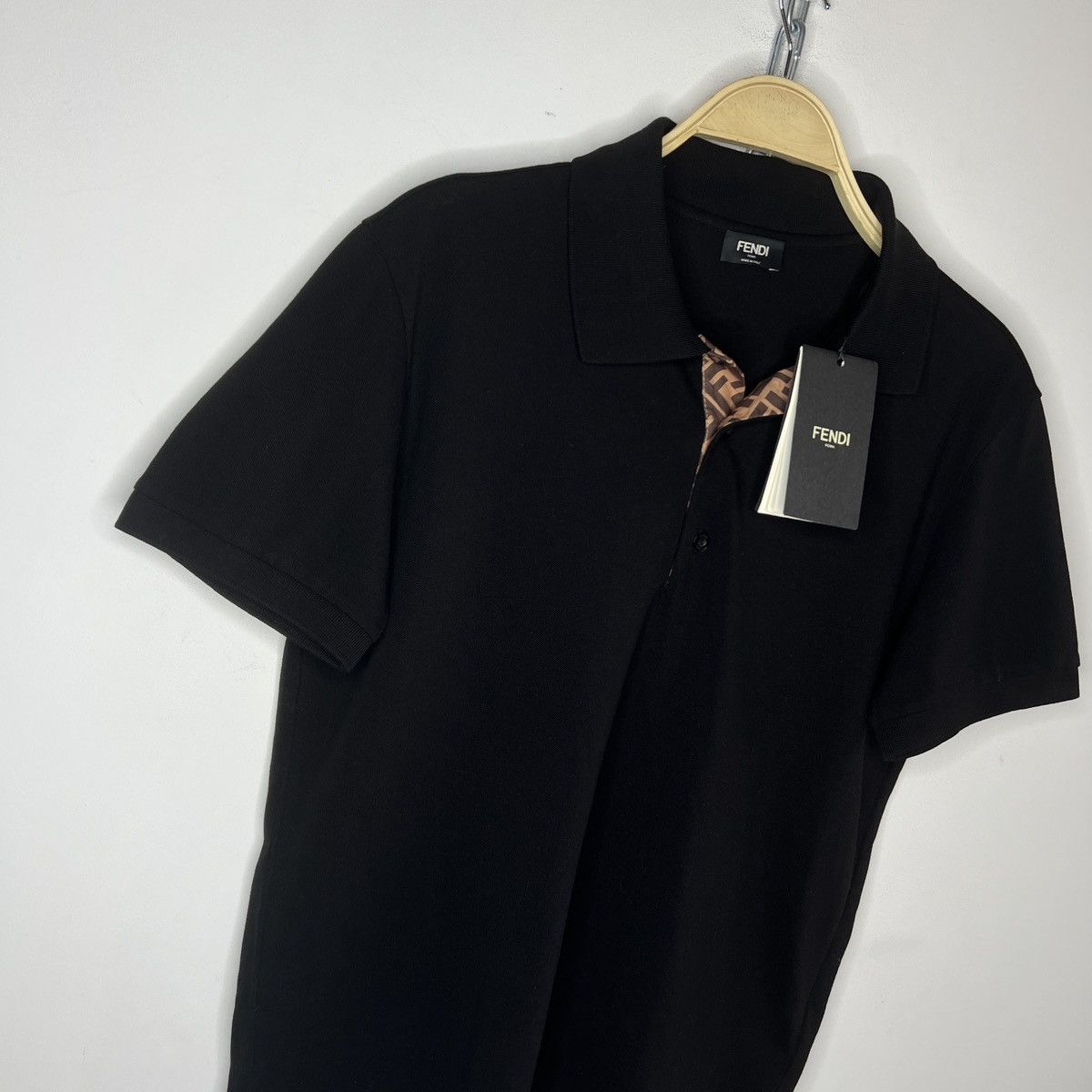 Fendi Fendi - Piqué Polo Shirt Black Size US L / EU 52-54 / 3 - 4 Thumbnail