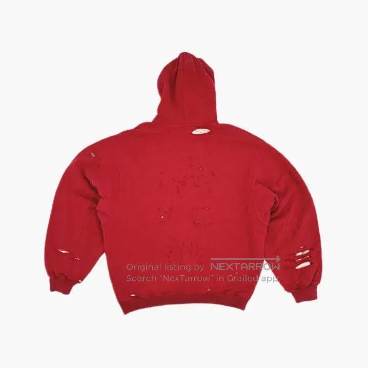 Balenciaga Balenciaga Distressed Logo Red Hoodie for Unisex. Size US XS / EU 42 / 0 - 3 Thumbnail