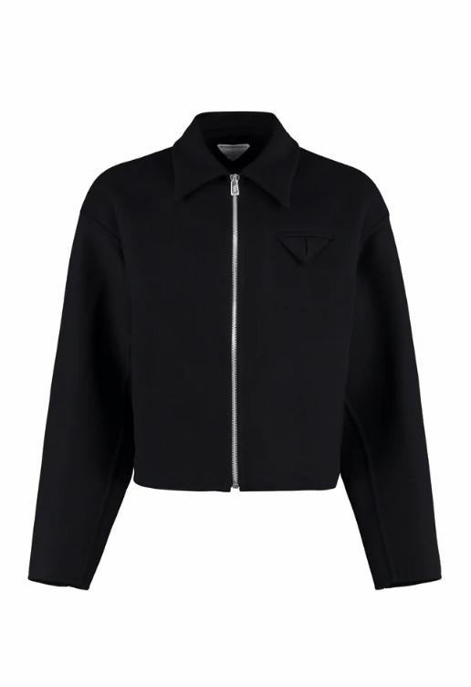 Bottega Veneta Bottega Veneta FW20 Black Twill Crop Wool Bomber Jacket Size US S / EU 44-46 / 1 - 1 Thumbnail