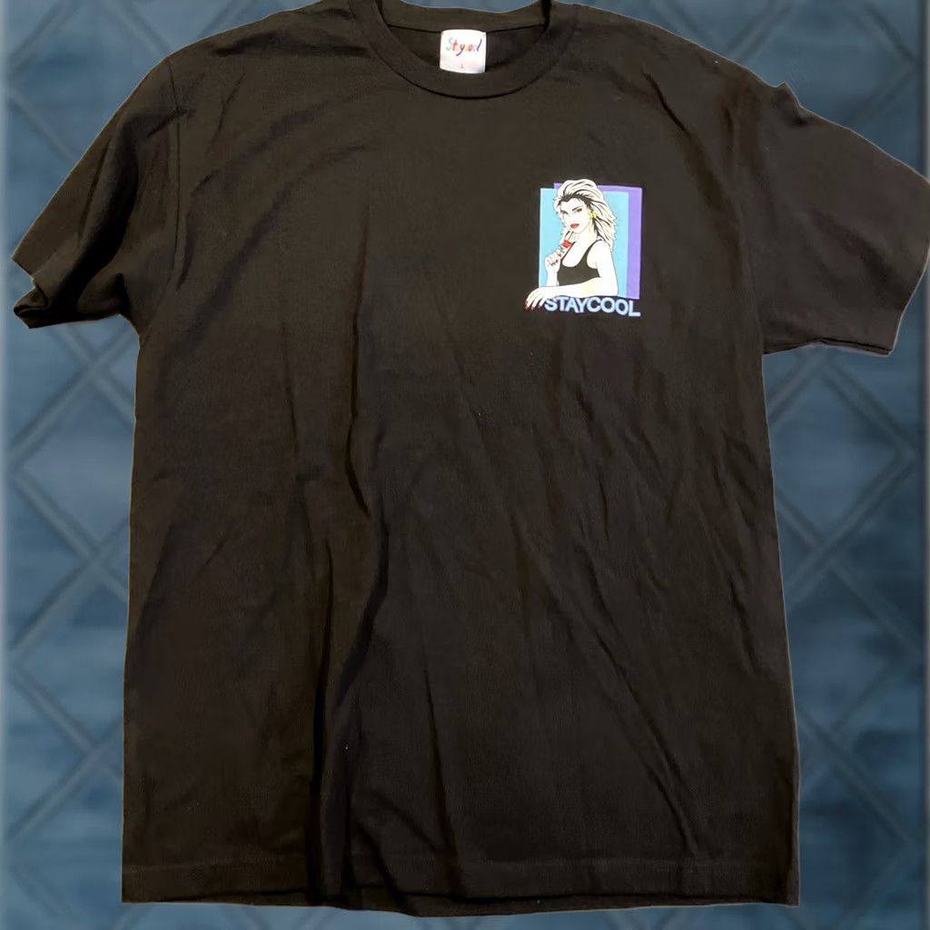 Vintage StayCool Patrick Nagel Double Sided Art T Shirt L Black Crew Neck Short Sleeve Mens Cotton Jersey Size US L / EU 52-54 / 3 - 1 Thumbnail