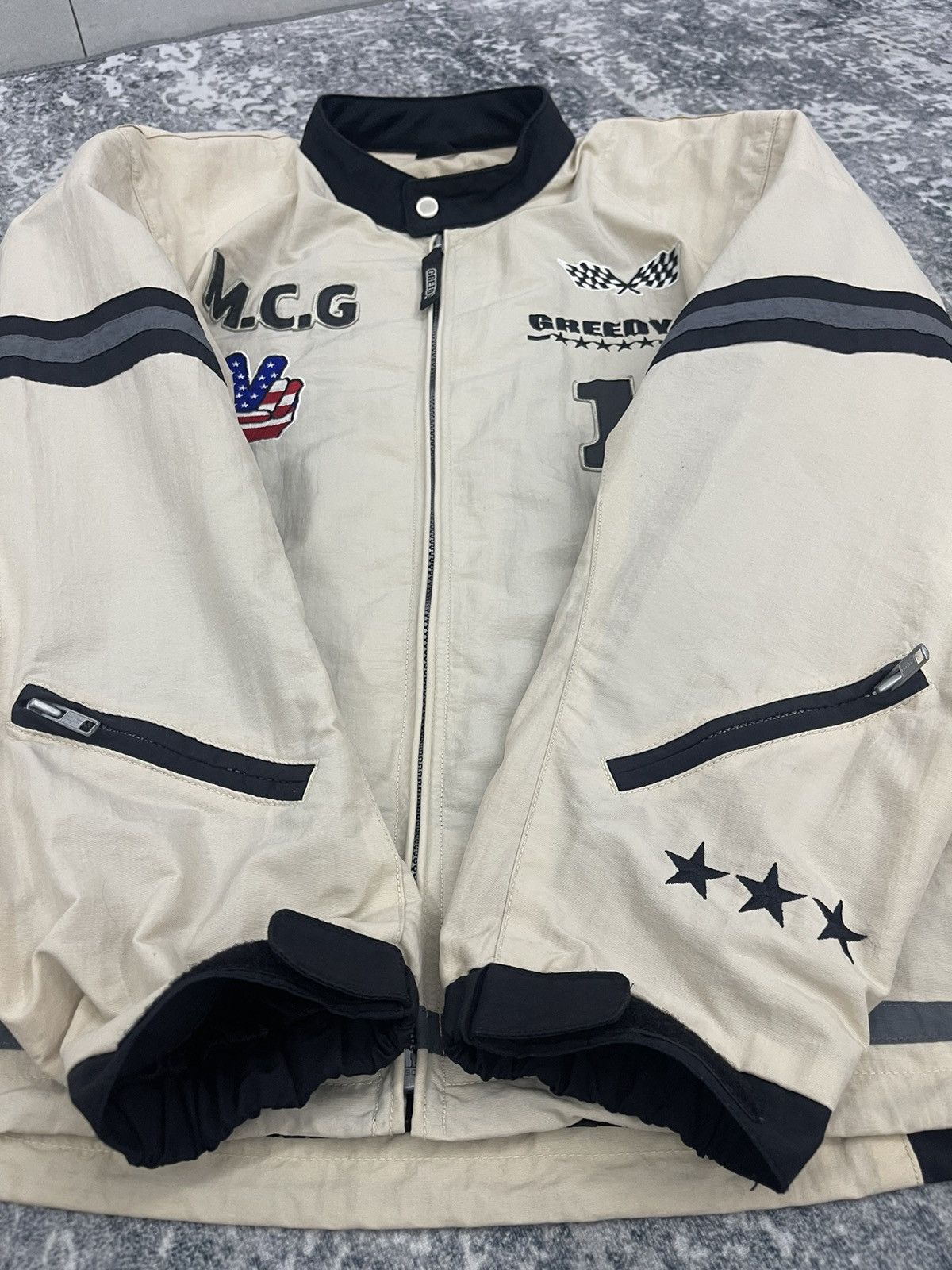 Greedy Genius Vintage Greedy S.K.Y. Inc Motorcycle Racing Jacket Size US L / EU 52-54 / 3 - 5 Thumbnail