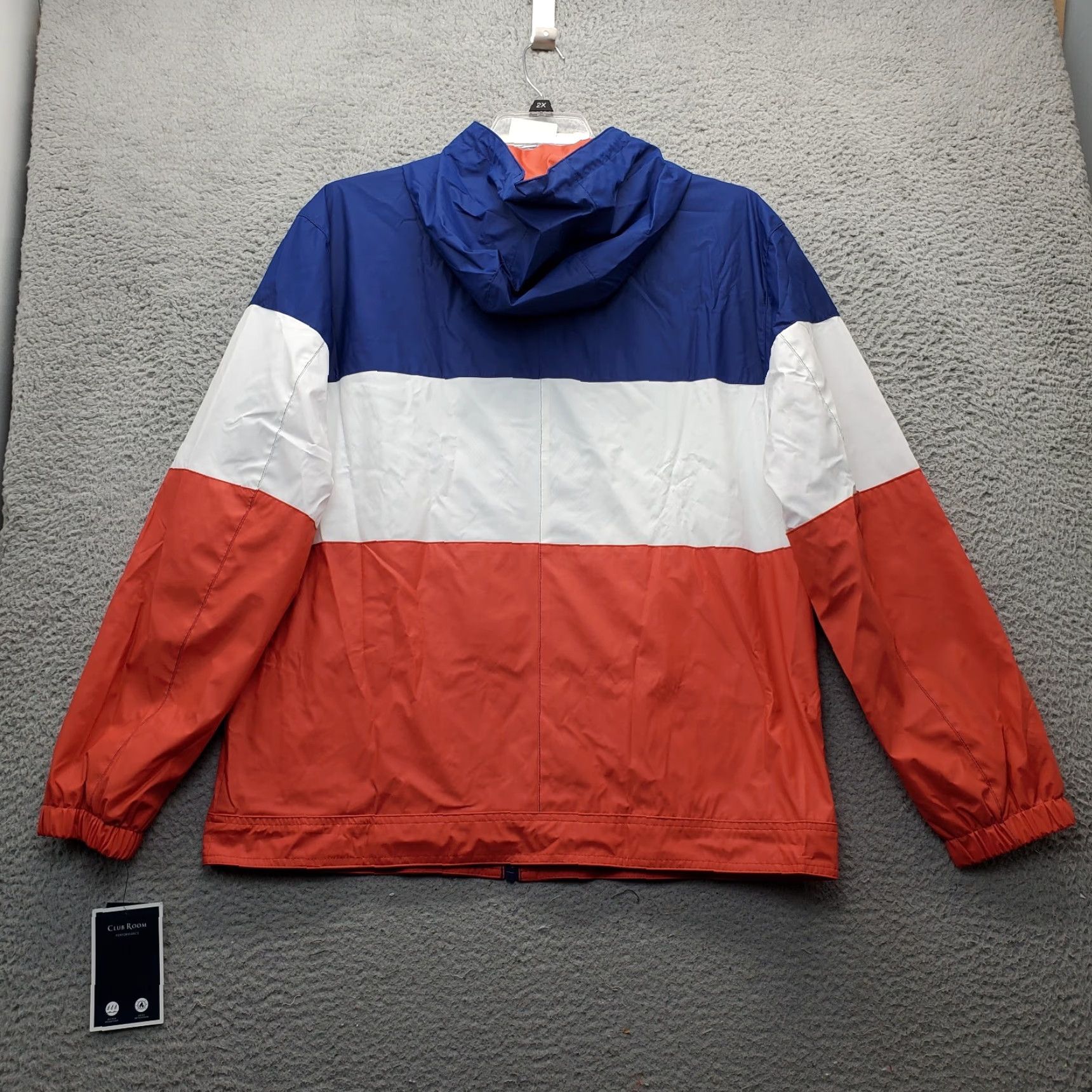 Club Room Club Room Rain Hoodie Mens L Multicolor Colorblock Thermal Lined Zip Hoodie Size US L / EU 52-54 / 3 - 2 Thumbnail