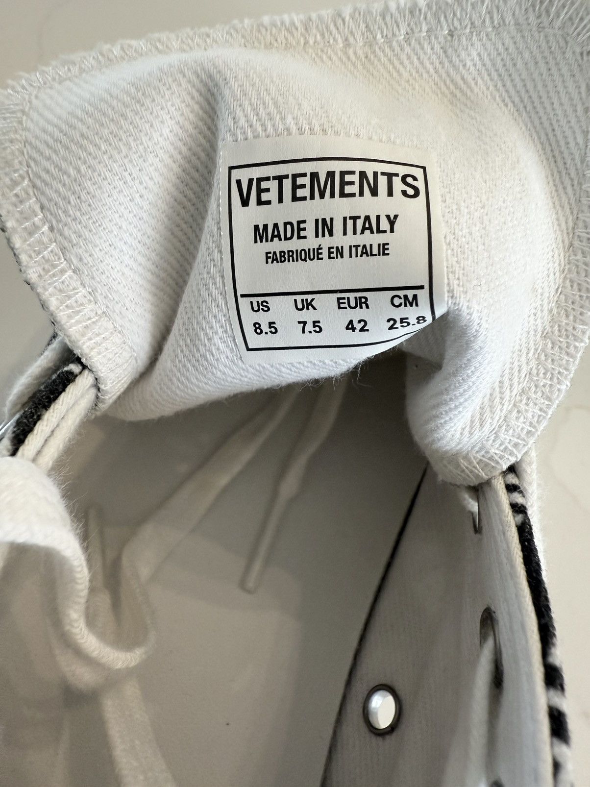 Vetements New FW18 Phase 2 Monogram CTN Low Top Canvas Sneakers 42 Size US 8.5 / EU 41-42 - 21 Thumbnail