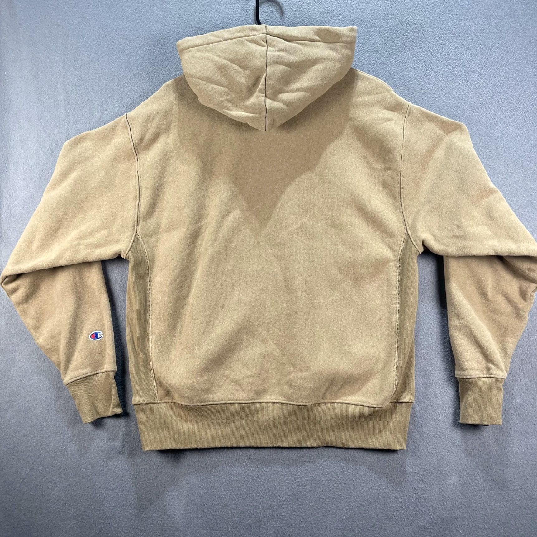 Champion Champion Reverse Weave Hoodie Mens Large Tan Pullover Script Logo Embroidered Hoodie Size US L / EU 52-54 / 3 - 2 Thumbnail
