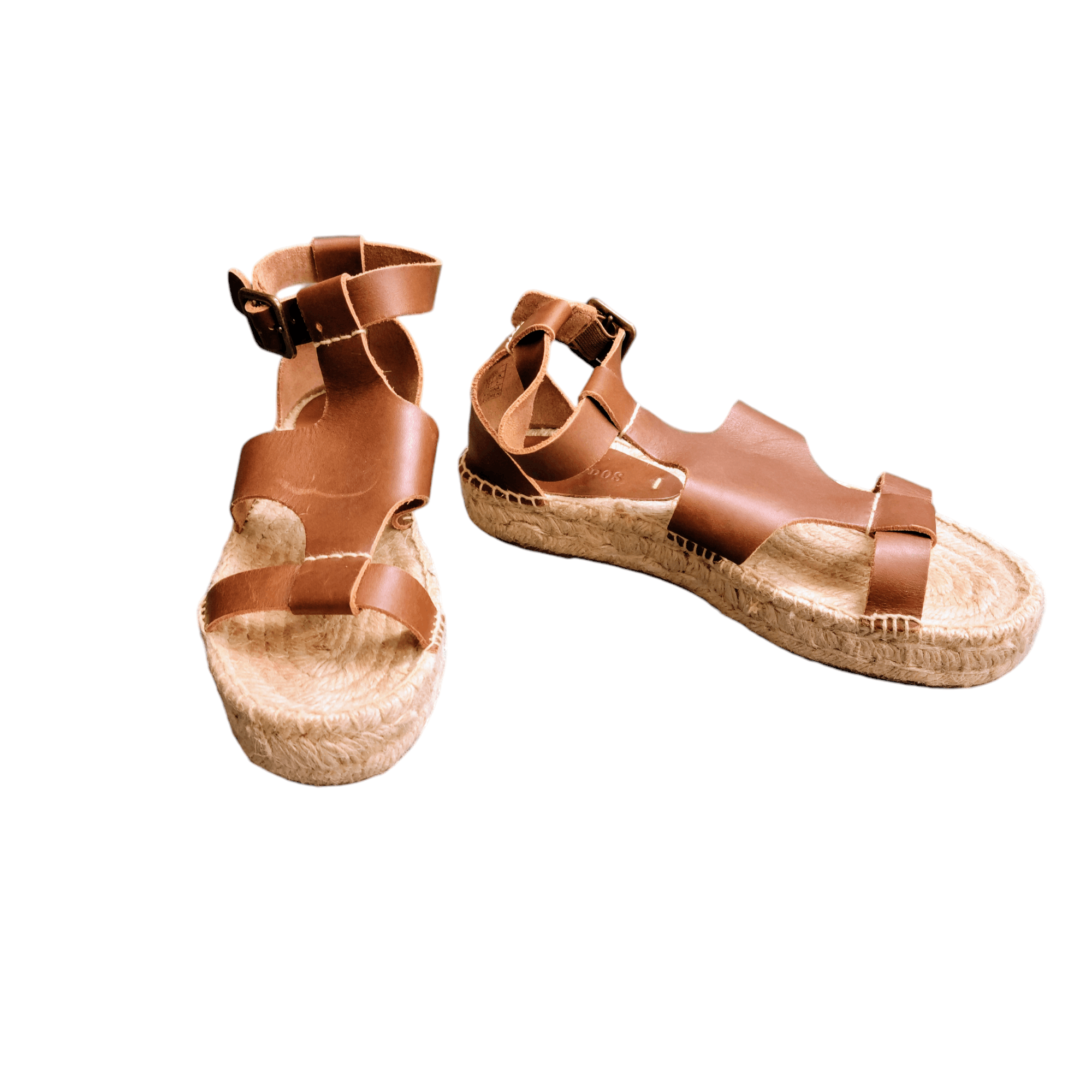Soludos Soludos Tan Leather Open Sandal Vacation Espadrille Wedge Size US 7 / IT 37 - 14 Thumbnail