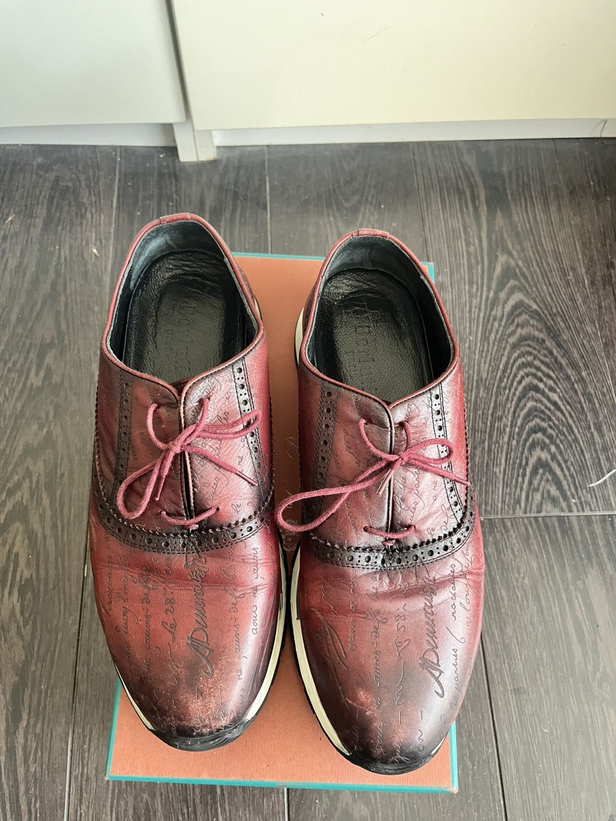 Berluti Berluti brown/maroon leather trainers uk 9 eu 43 Size US 10 / EU 43 - 2 Thumbnail
