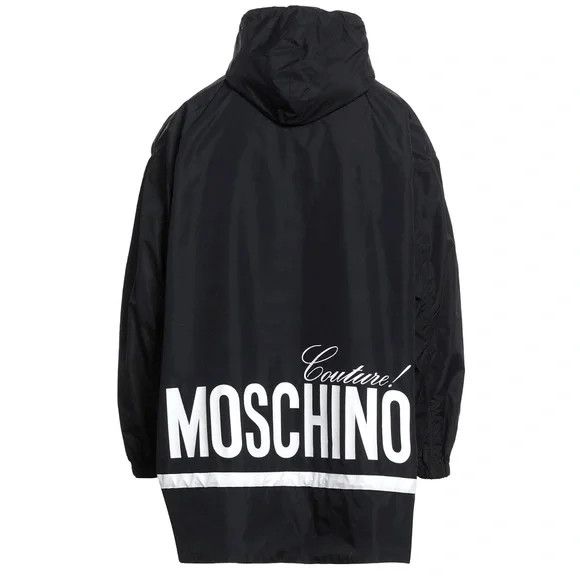 Moschino o1y0225 Logo Shell Hooded Jacket in Black Size US S / EU 44-46 / 1 - 2 Thumbnail