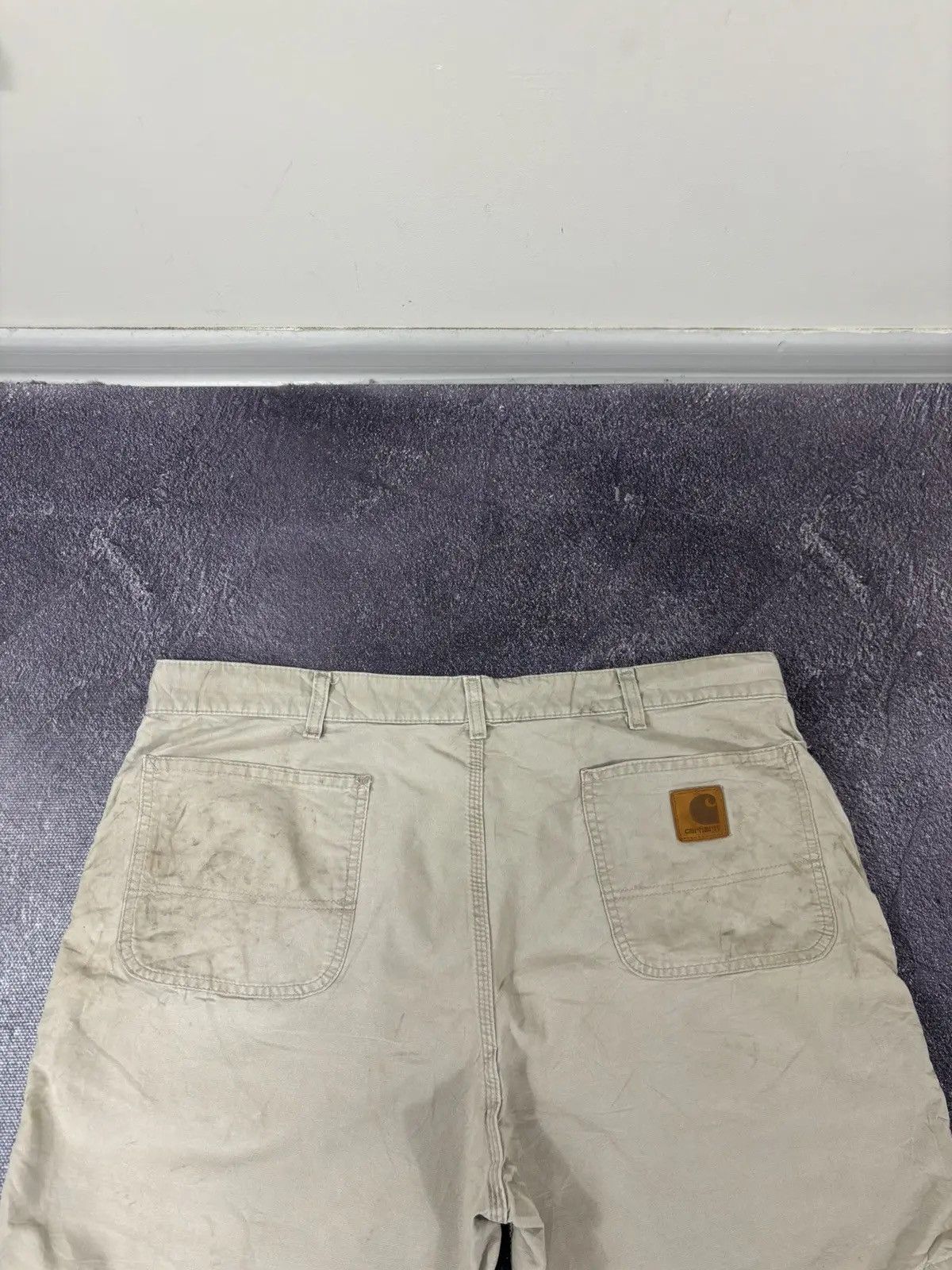 Carhartt × Vintage Vintage Carhartt USA Work Hype Beige Baggy Shorts Size US 40 / EU 56 - 5 Thumbnail