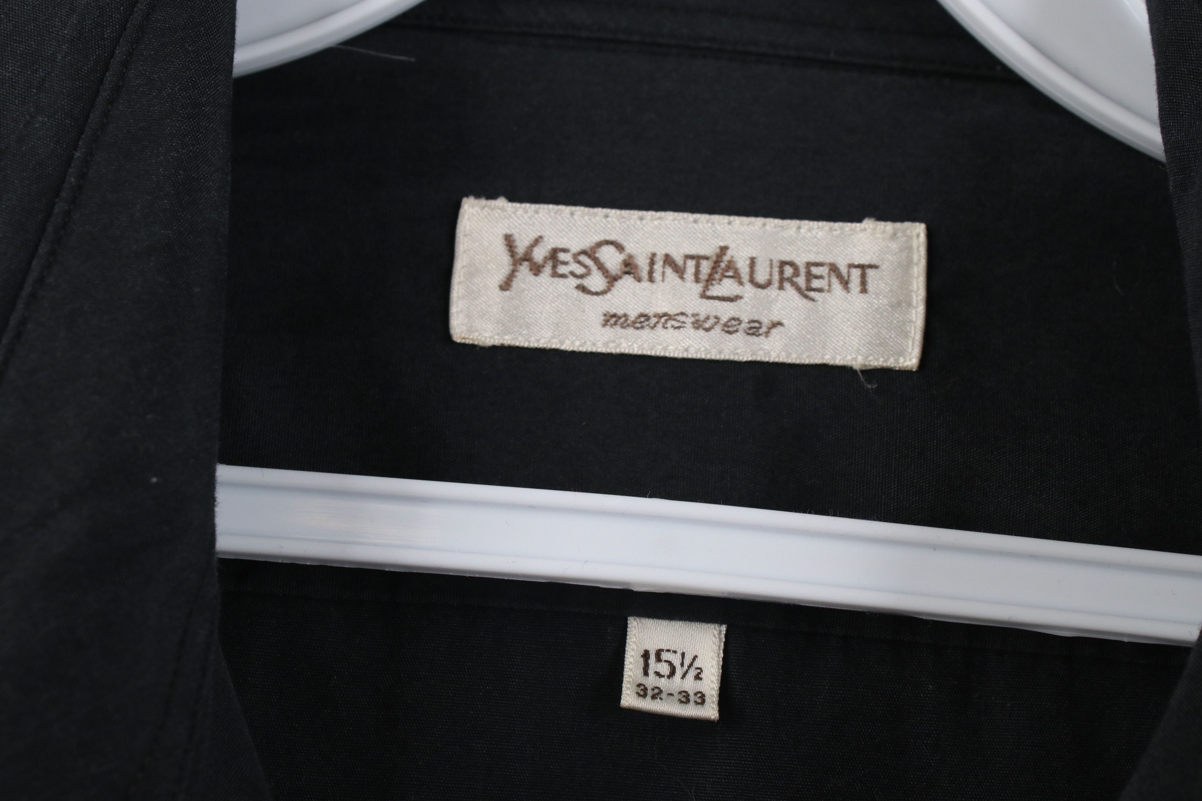 Vintage Vintage 90s Yves Saint Laurent YSL Button Shirt Black Size US M / EU 48-50 / 2 - 8 Thumbnail