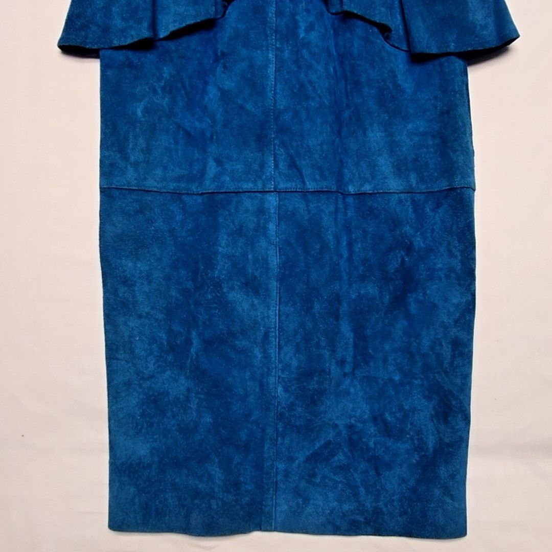 Vintage Vintage Blue Suede Peplum Bennetts Dress Womens Size 6 80s Size M / US 6-8 / IT 42-44 - 2 Thumbnail