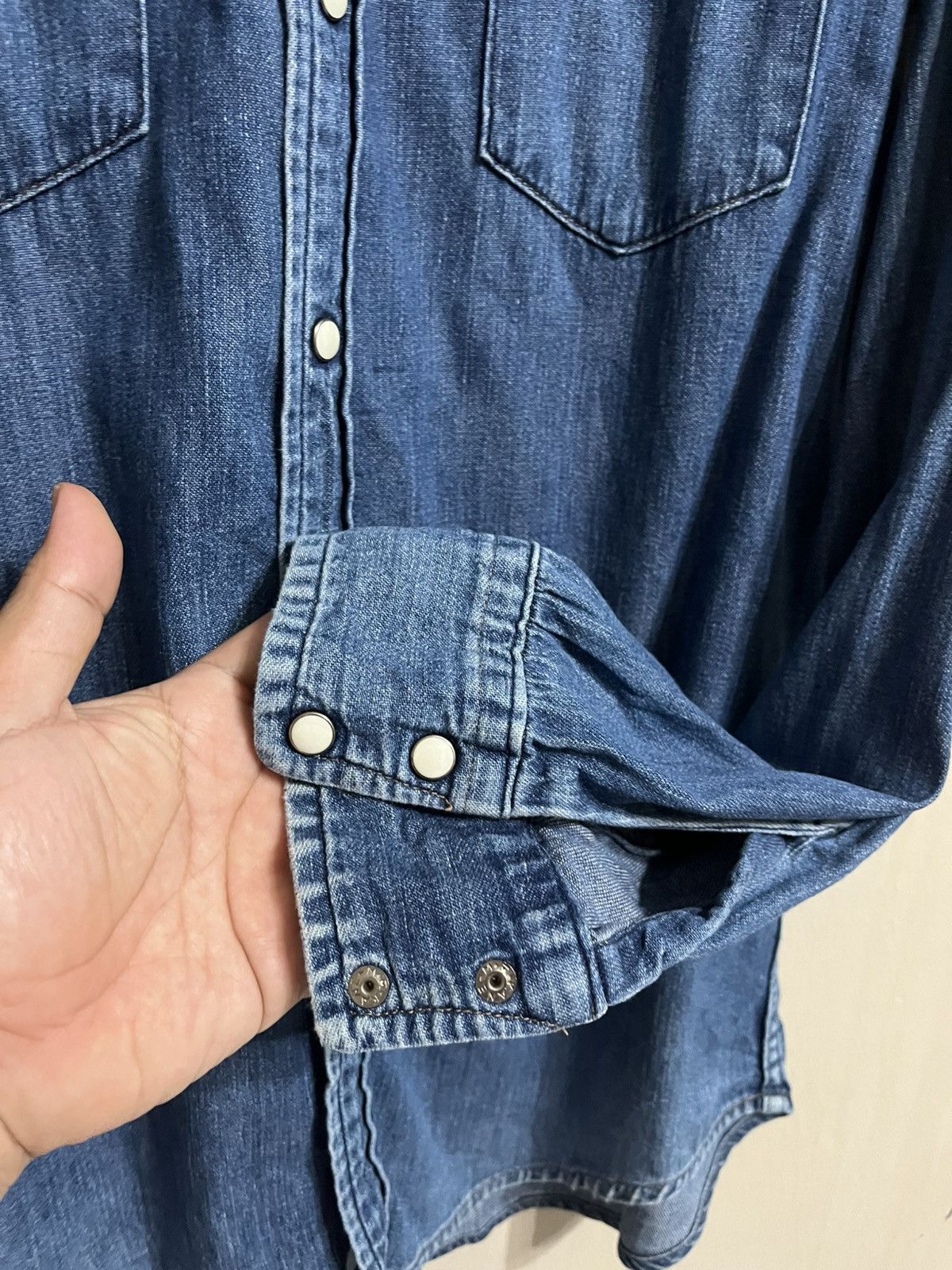 Blue Blue Japan × Japanese Brand Vintage blue blue Snap Button Denim Size US M / EU 48-50 / 2 - 6 Thumbnail