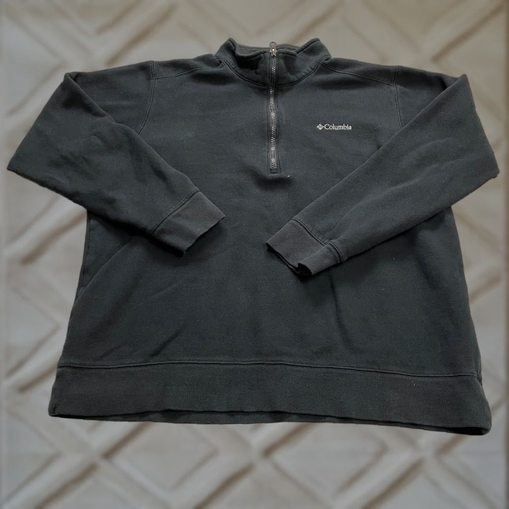 Vintage Columbia Jacket Womens Large Black 1/4 Zip High Neck Fleece Outdoor Pullover Size L / US 10 / IT 46 - 1 Thumbnail