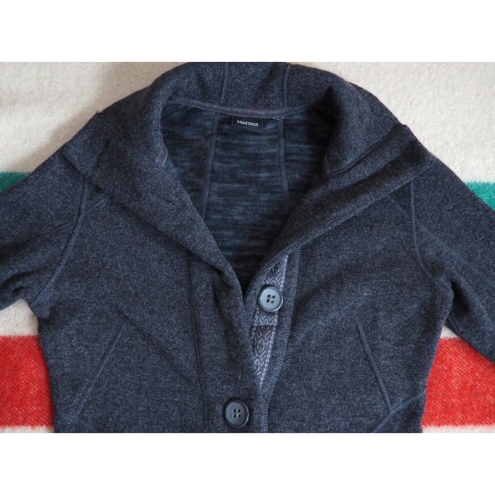 Marmot MARMOT Womens Coat Long Wool Button Outdoor Lodge Casual XS Slate Gray 100% Wool EUC Overcoat Winter Fall Spring Slim Regular Mens Womens Girls? Size XS / US 0-2 / IT 36-38 - 3 Thumbnail