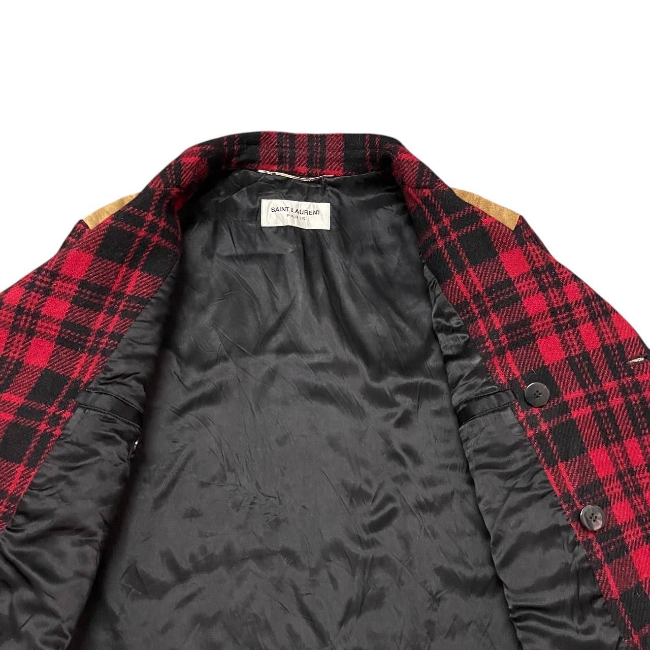 Saint Laurent Paris Runway FW14 SLP Hedi Slimane Western Coat Checked Suede Size US M / EU 48-50 / 2 - 12 Thumbnail