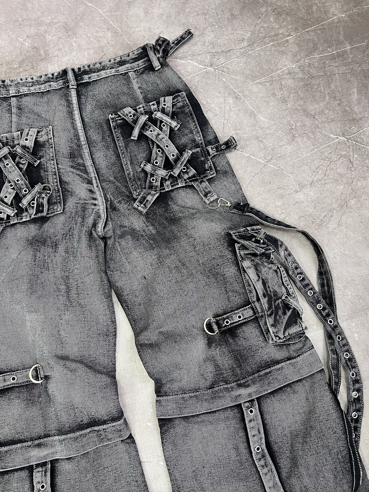Tripp NYC Gothic bondage diesel style denim distressed jeans y2k Size US 32 / EU 48 - 14 Thumbnail