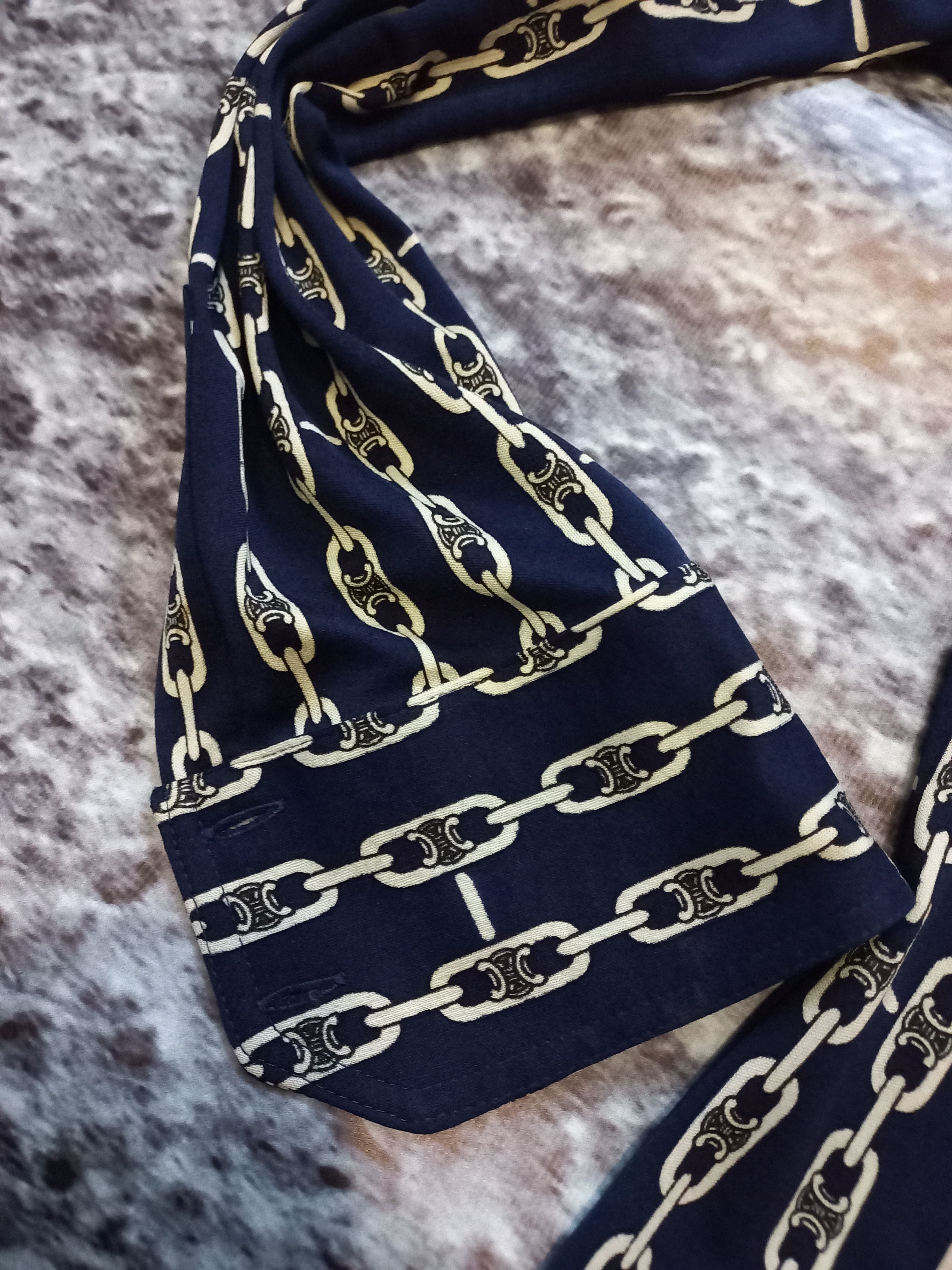 Celine × Vintage Shirt Celine Blue Womens, Pure Shilk 100 Size L / US 10 / IT 46 - 10 Thumbnail