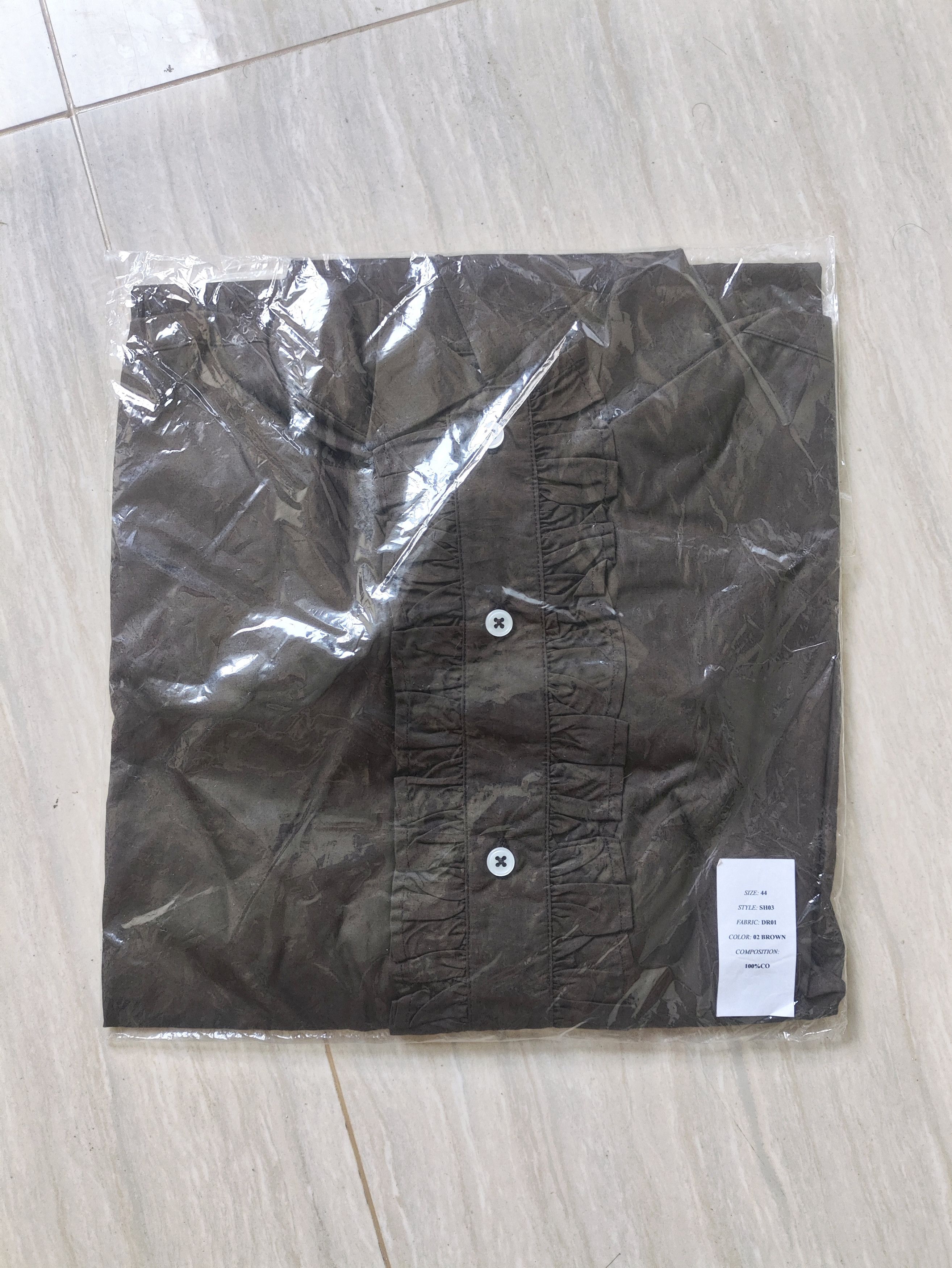 Ernest W. Baker AW18 Frill Collar Drak Brown Royal Shirt Size US S / EU 44-46 / 1 - 9 Thumbnail