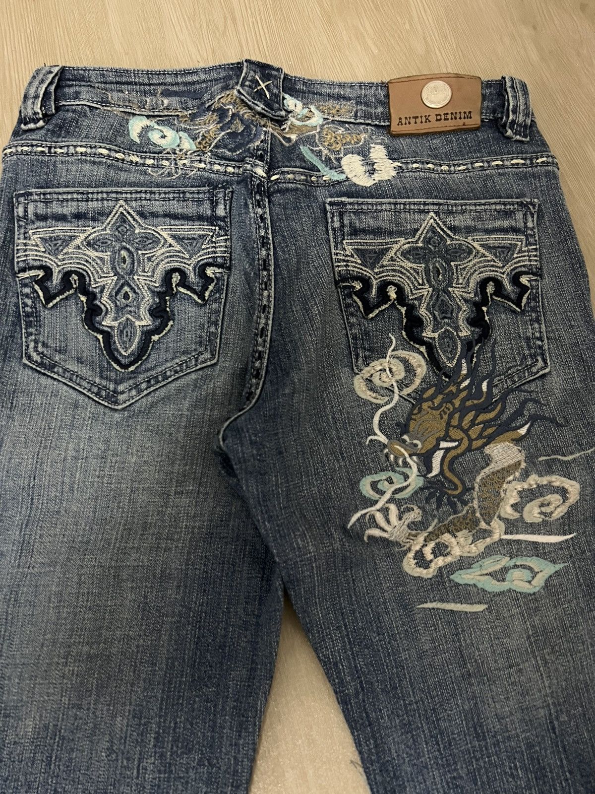 Japanese Brand Ifsixwasnine Style Vintage Antik Dragon Flared Jeans Size US 30 / EU 46 - 5 Thumbnail