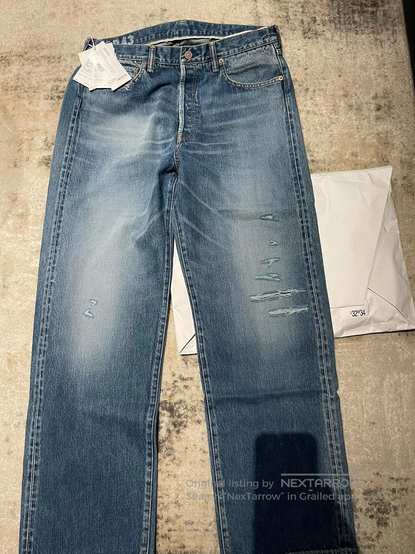 Visvim Visvim Fluxus Damaged-1 D1 Denim W33L32 | Grailed