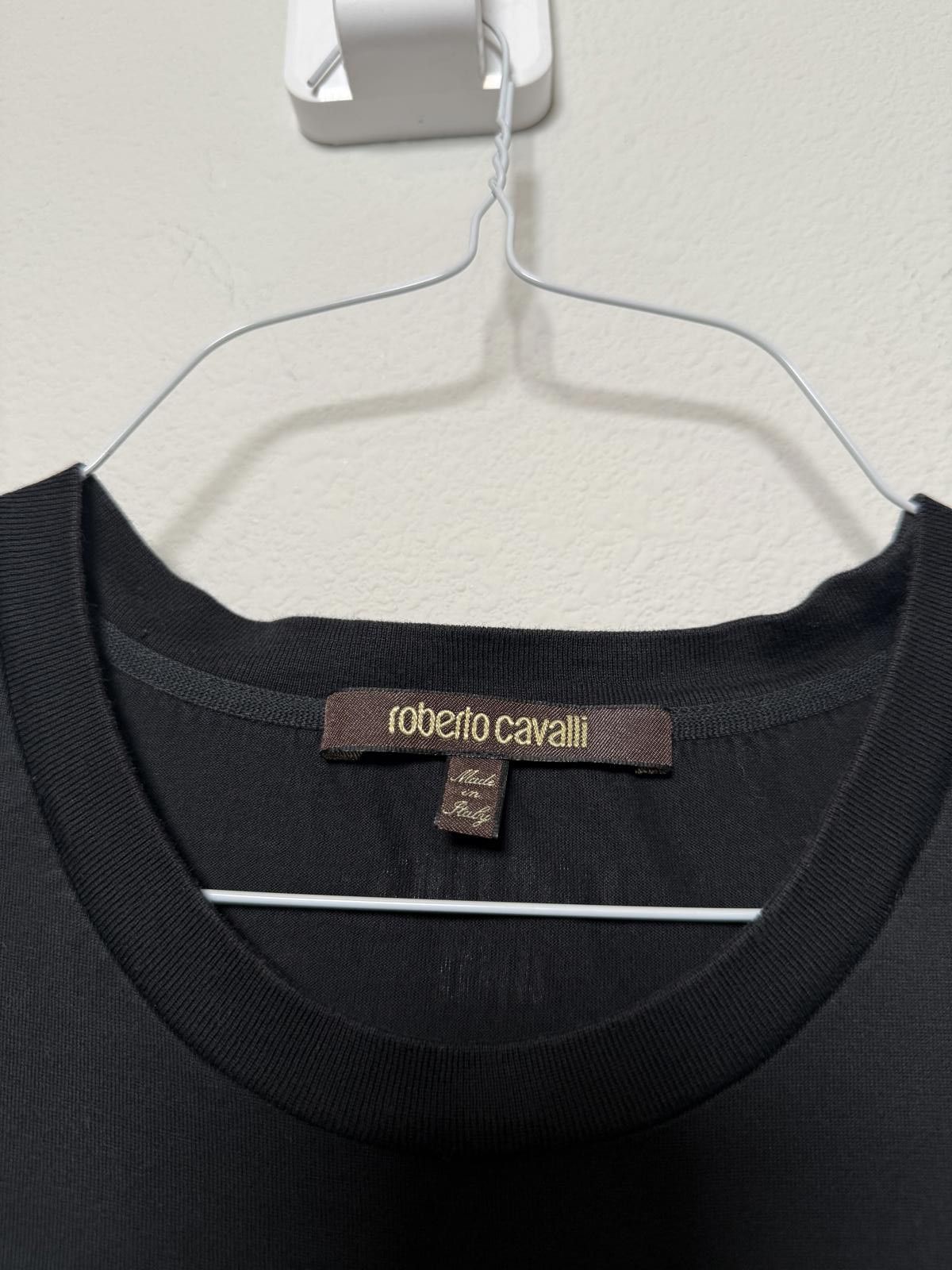 Roberto Cavalli Roberto Cavalli Graphic Black T-Shirt Size US M / EU 48-50 / 2 - 4 Thumbnail