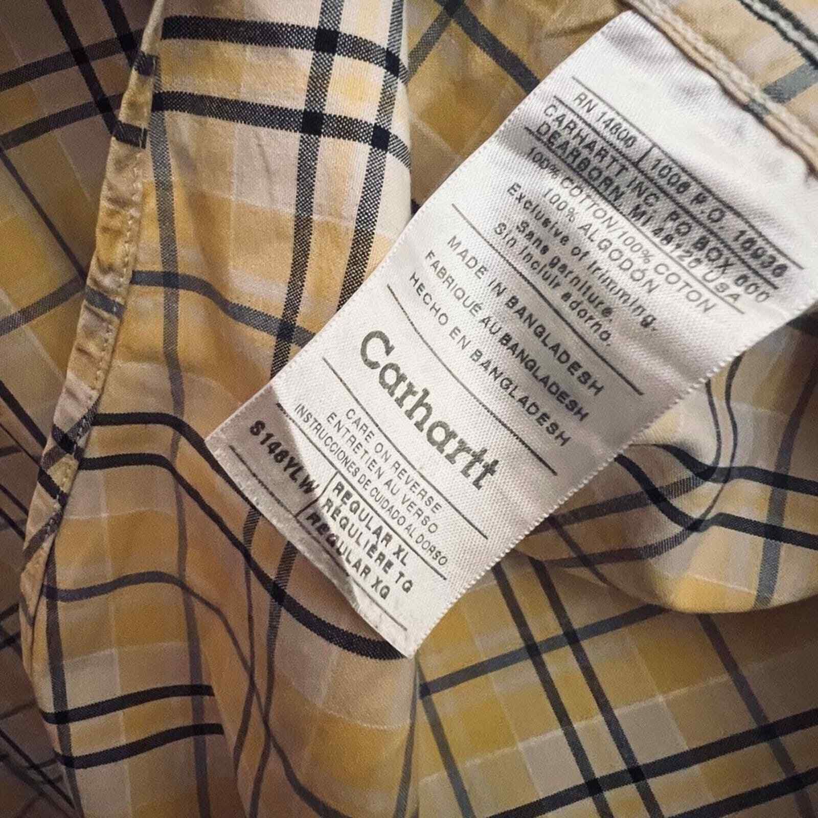 Carhartt Carhartt Mens XL Shirt Button Down Short Sleeve Yellow *FLAW Size US XL / EU 56 / 4 - 5 Thumbnail