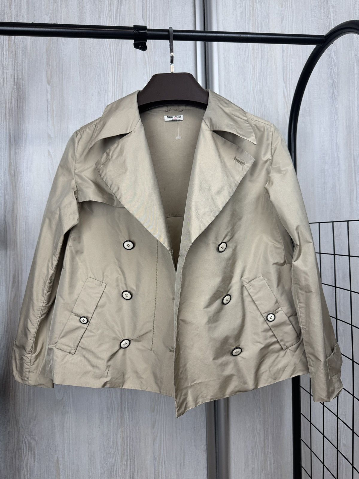 Miu Miu Miu Miu beige double breasted short coat Size S / US 4 / IT 40 - 3 Thumbnail