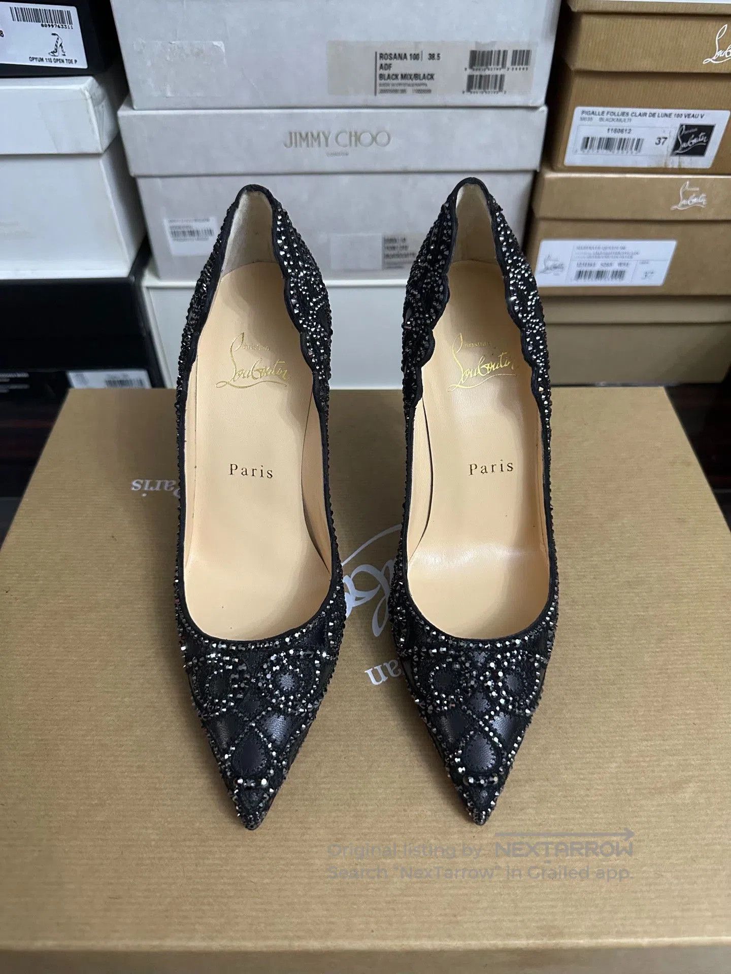 Christian Louboutin Christian Louboutin Limited Edition Black Diamond Heels. Size US 5 / IT 35 - 2 Thumbnail