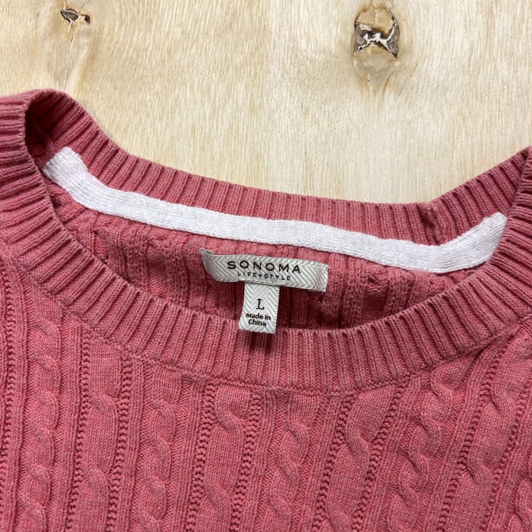Pinko Sonoma Lifestyle Pink Pullover Womens Large Sweater - Vintage Condition Size L / US 10 / IT 46 - 3 Thumbnail