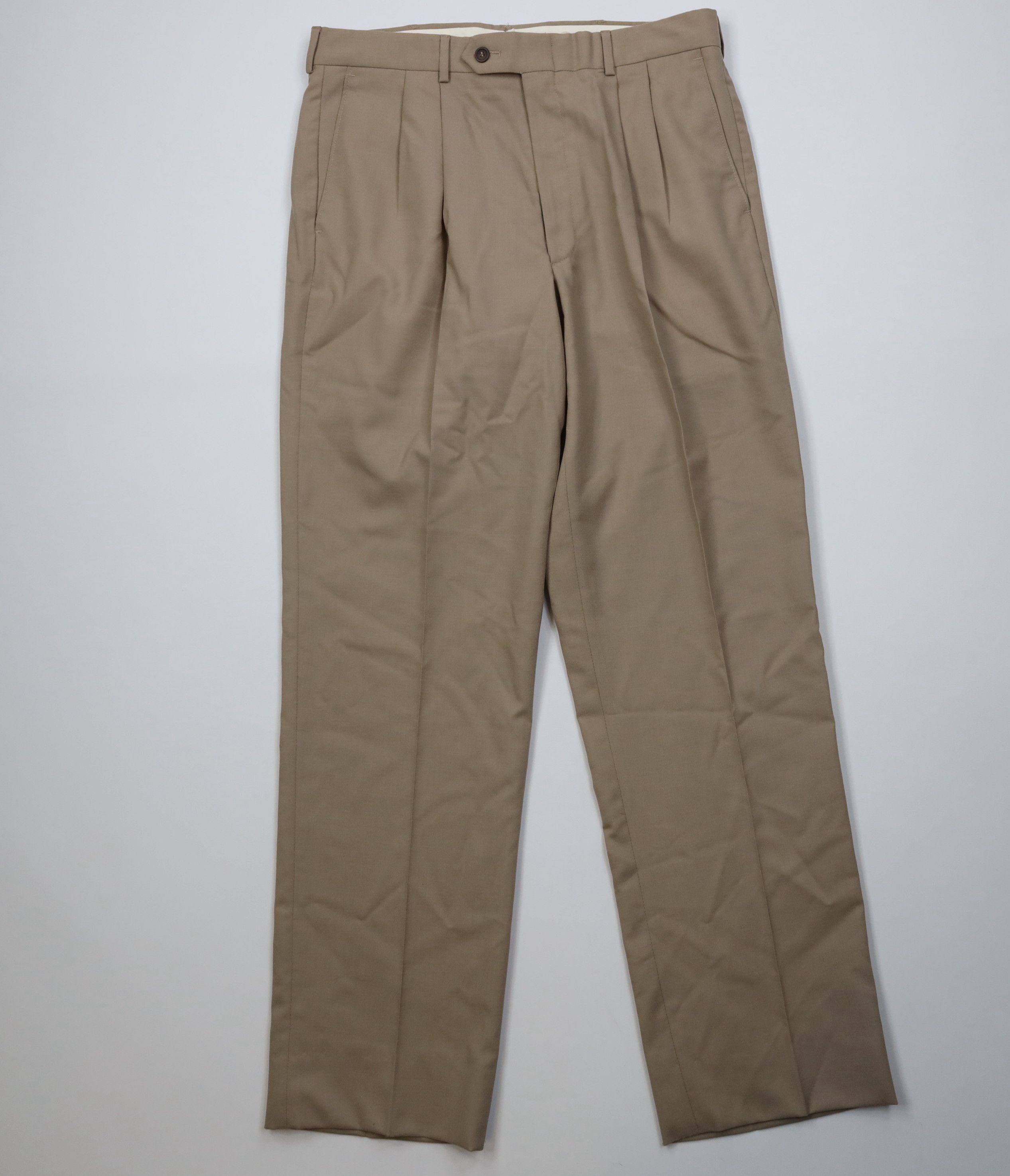 Vintage Vintage 90s Streetwear Wool Pleated Wide Leg Chino Pants Size US 34 / EU 50 - 1 Thumbnail