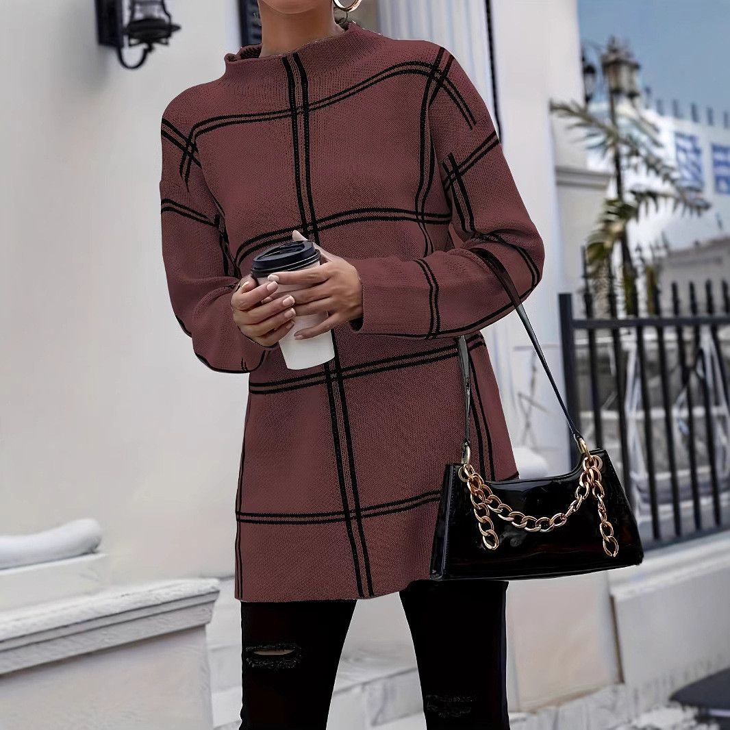 Other Plaid Casual All-match Round Neck Pullover Sweater Size XL / US 12-14 / IT 48-50 - 3 Thumbnail