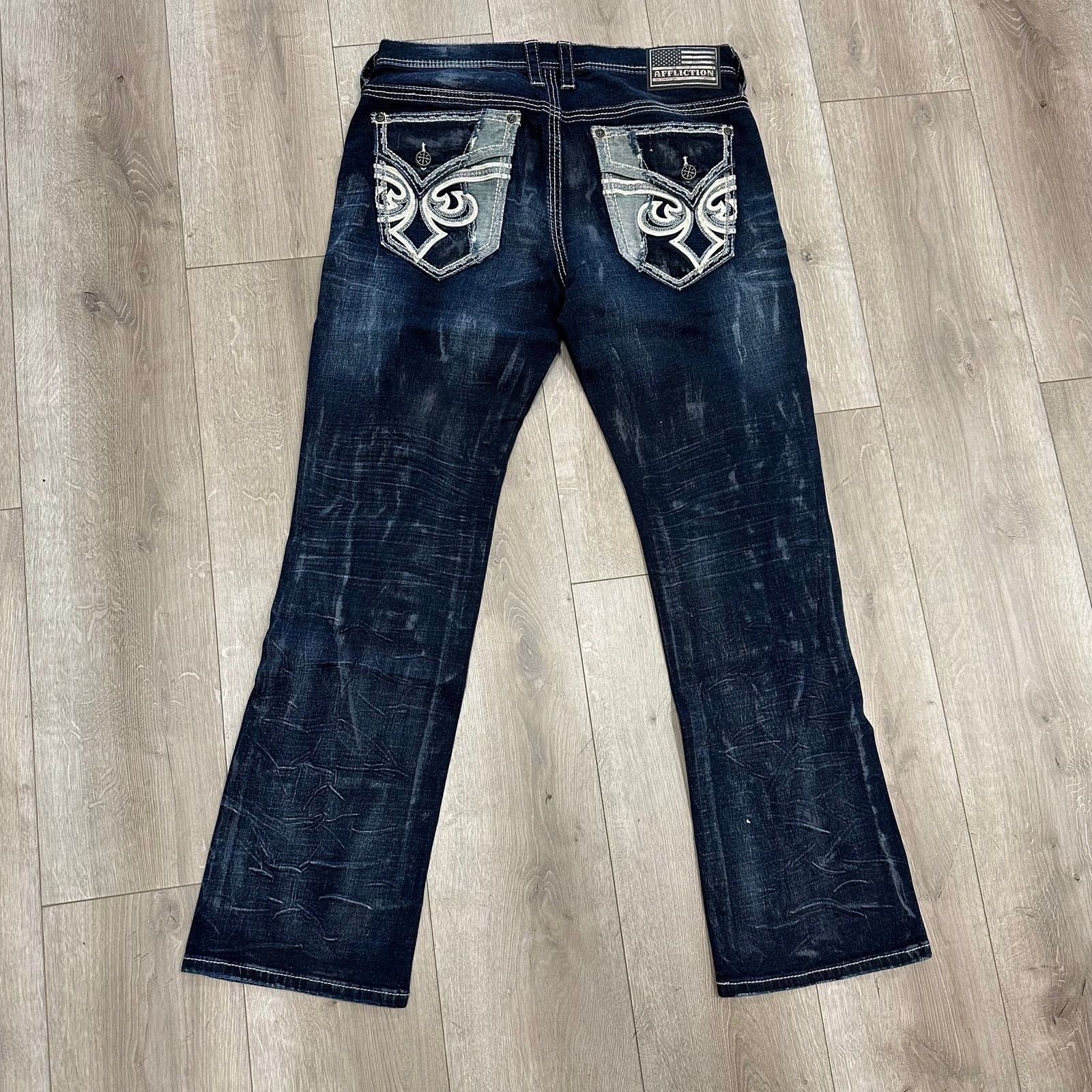 Affliction New Affliction Blake Baron Straight Denim Jeans size 34 B20 Size US 34 / EU 50 - 8 Thumbnail