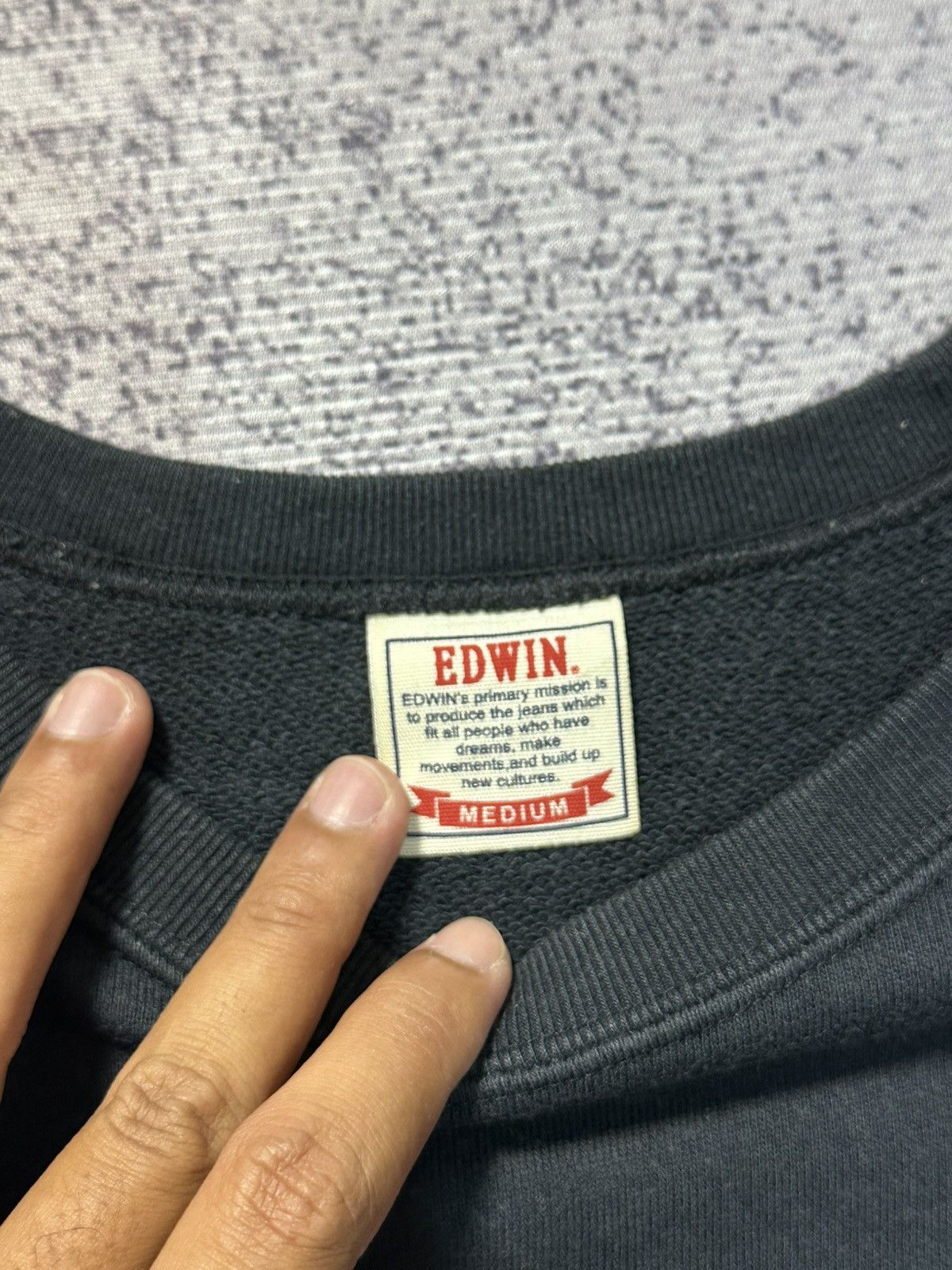 Japanese Brand 2000s Edwin Crewneck Navy Size US M / EU 48-50 / 2 - 5 Thumbnail