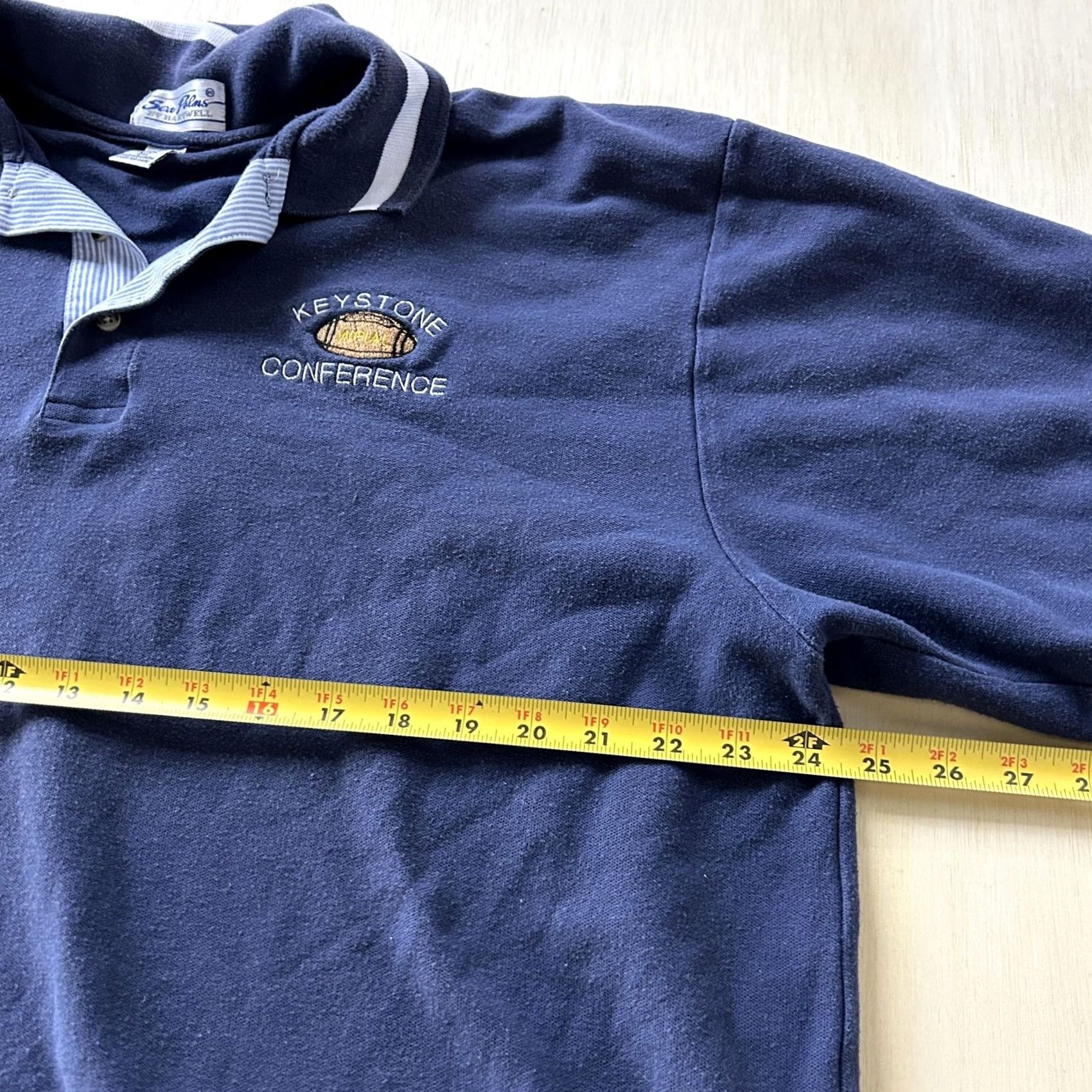 Vintage VINTAGE Sea Palms Polo Shirt Mens 2XL Blue Keystone Conference WPIAL Football Shirt Mens 2XL Blue Size US XXL / EU 58 / 5 - 5 Thumbnail