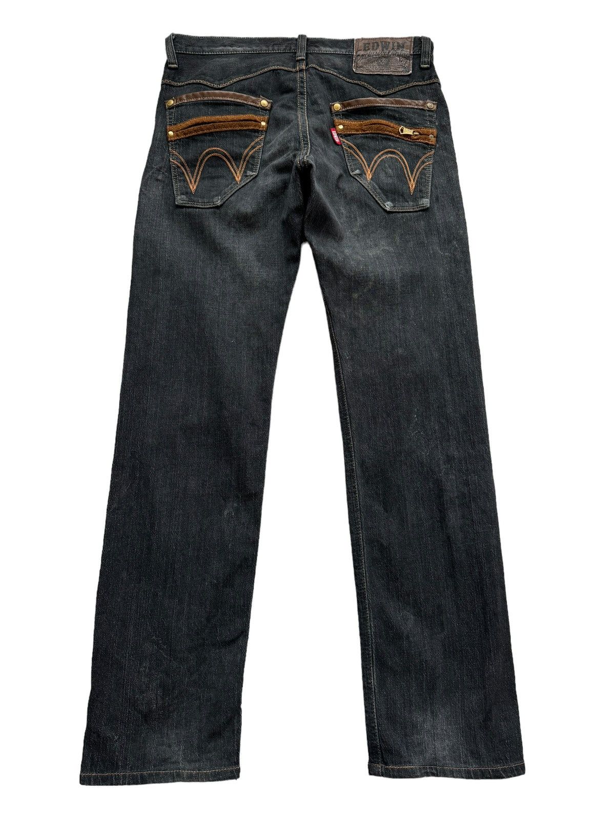 Edwin Vintage EDWIN XV Exclusive Black Denim Jeans Size US 35 - 2 Thumbnail