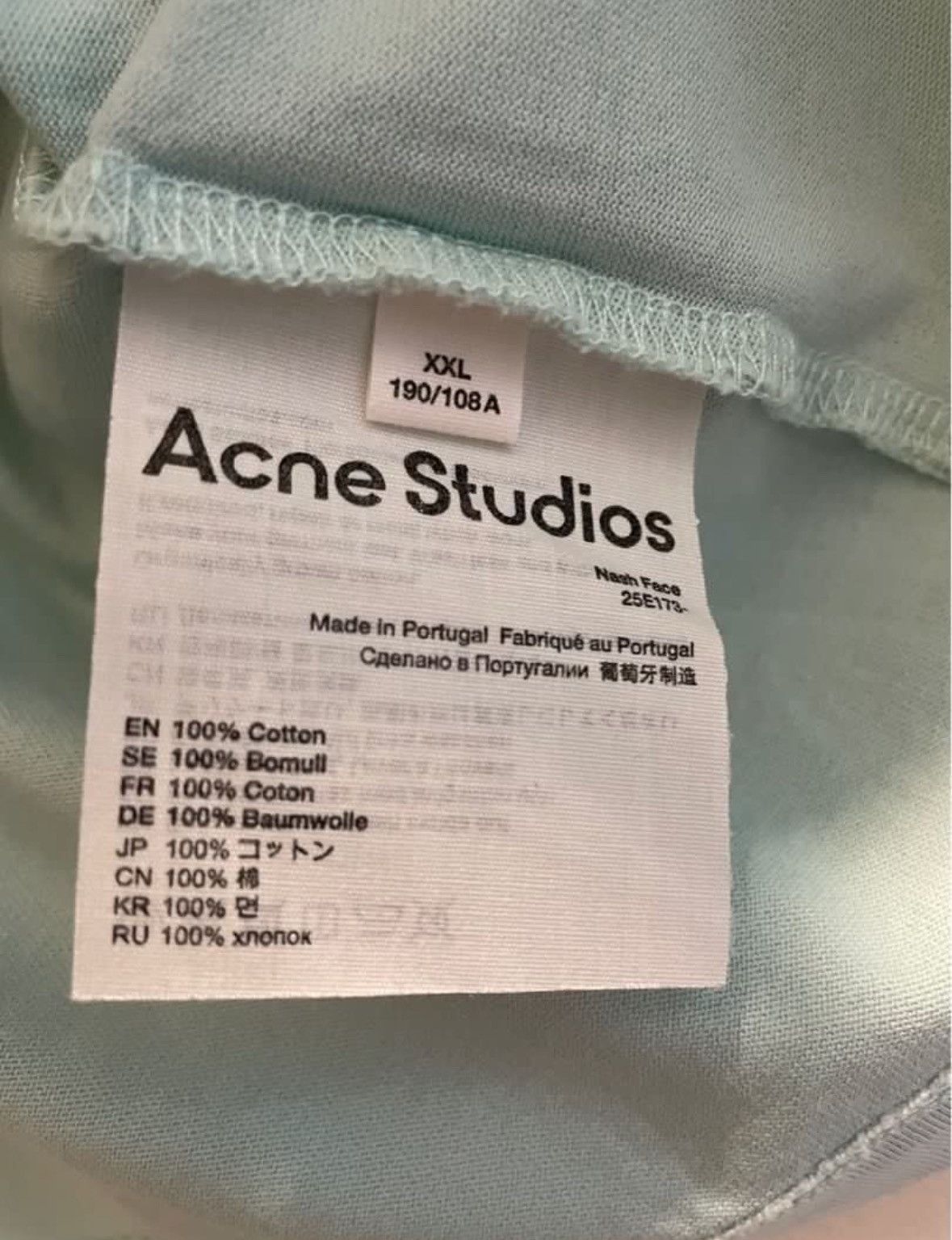 Acne Studios ACNE STUDIOS NASH FACE T-SHIRT SPEARMINT GREEN Size US XXL / EU 58 / 5 - 6 Thumbnail
