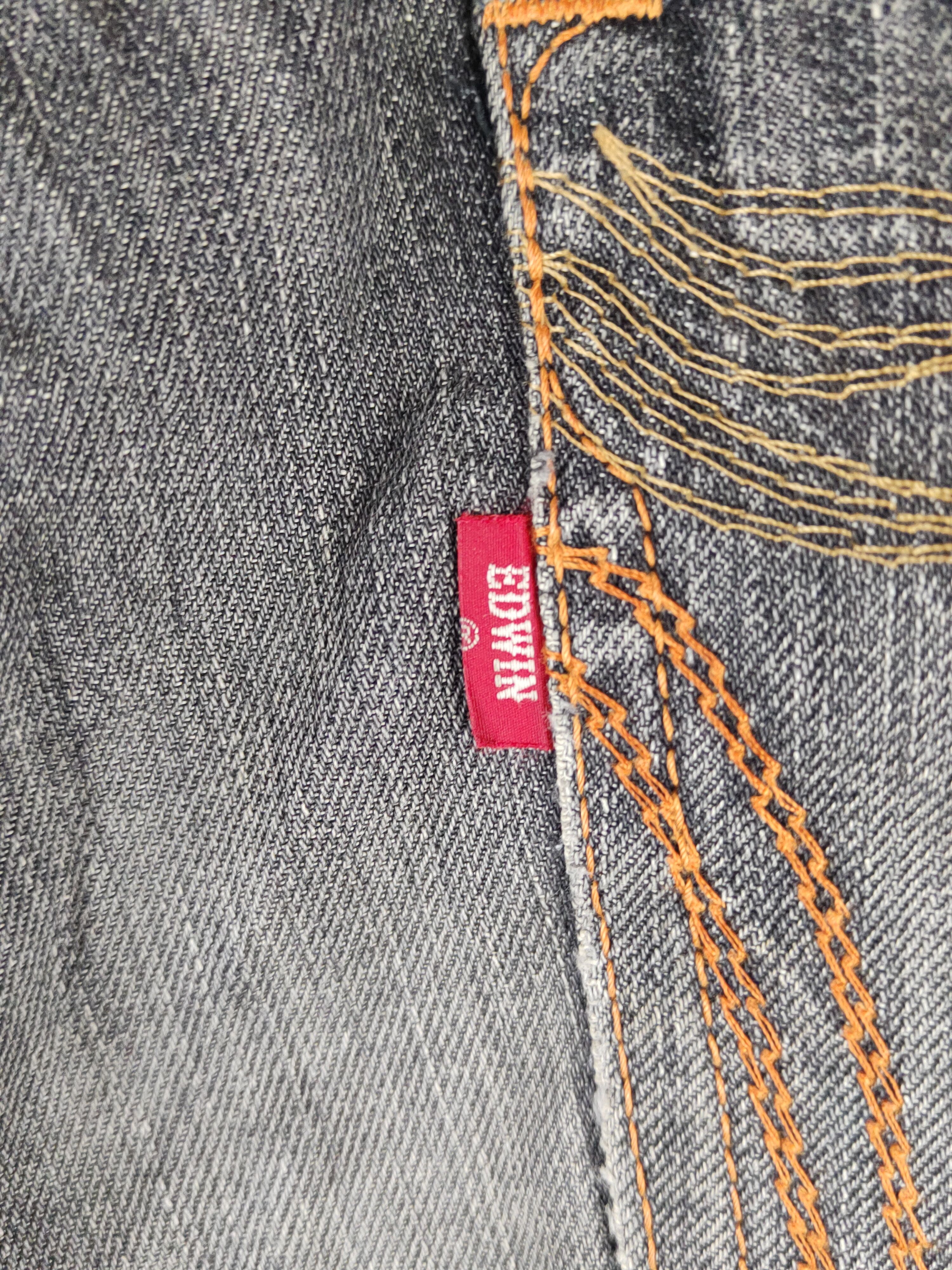 Edwin Edwin Black Faded Distressed Ripped Jeans #S1630 Size US 33 - 10 Thumbnail