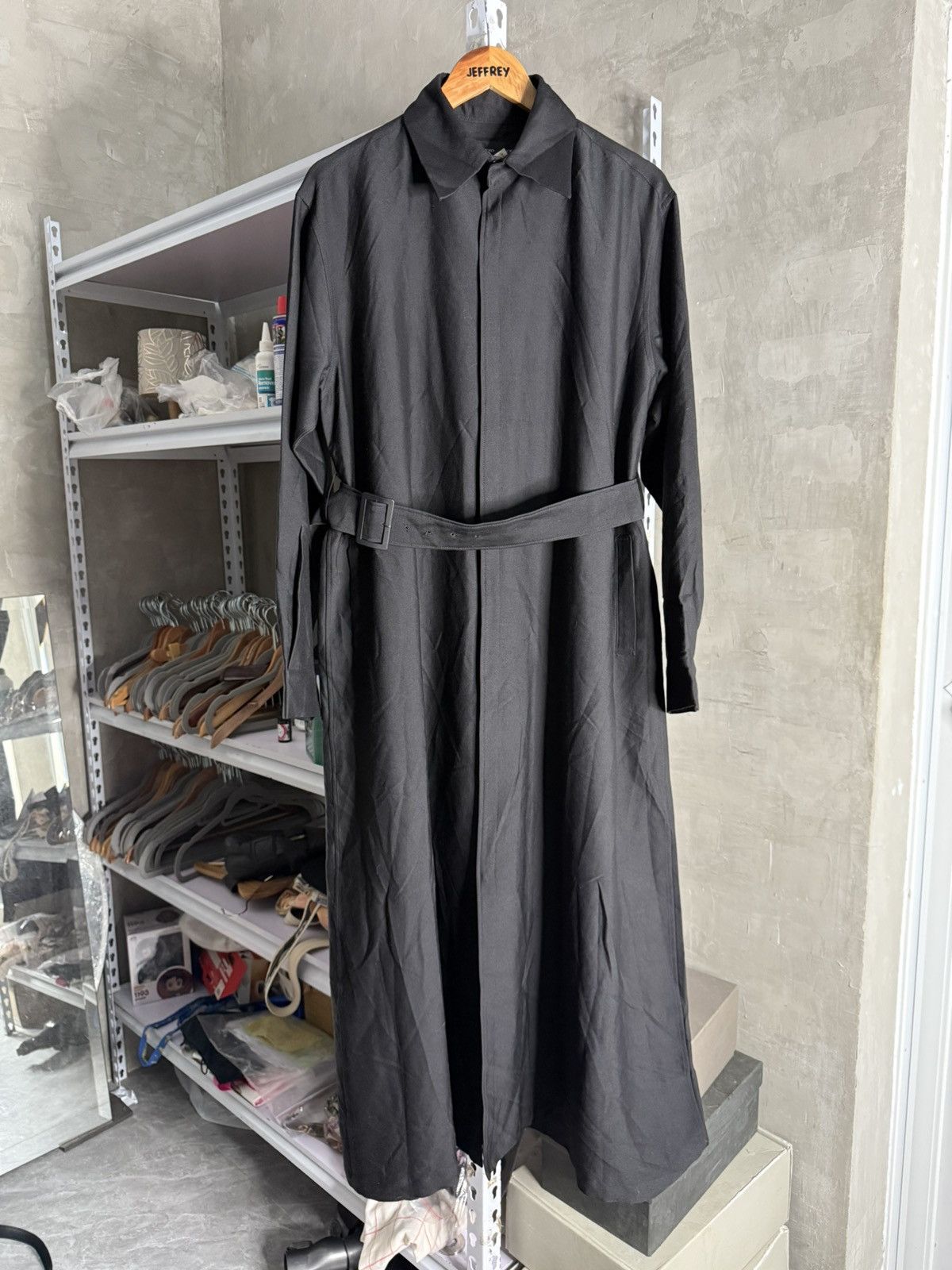 Yohji Yamamoto + Noir A/W 2005 Wool Silk Belted Long Coat