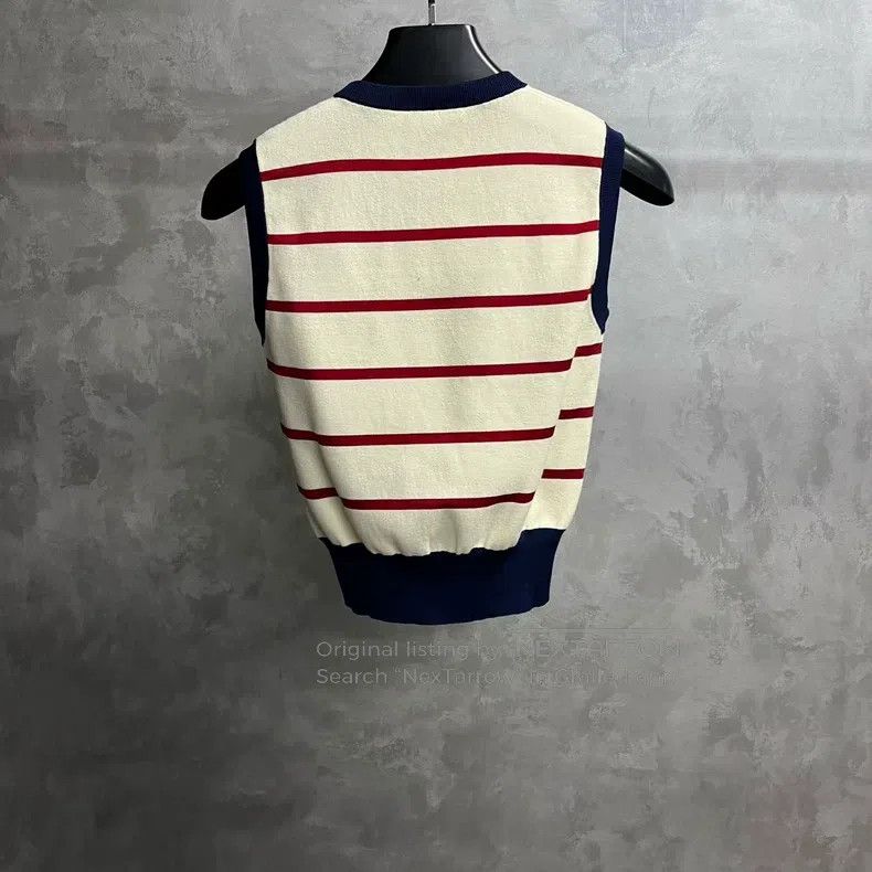 Louis Vuitton Louis Vuitton Off-white striped sleeveless sweater Size XS / US 0-2 / IT 36-38 - 2 Thumbnail