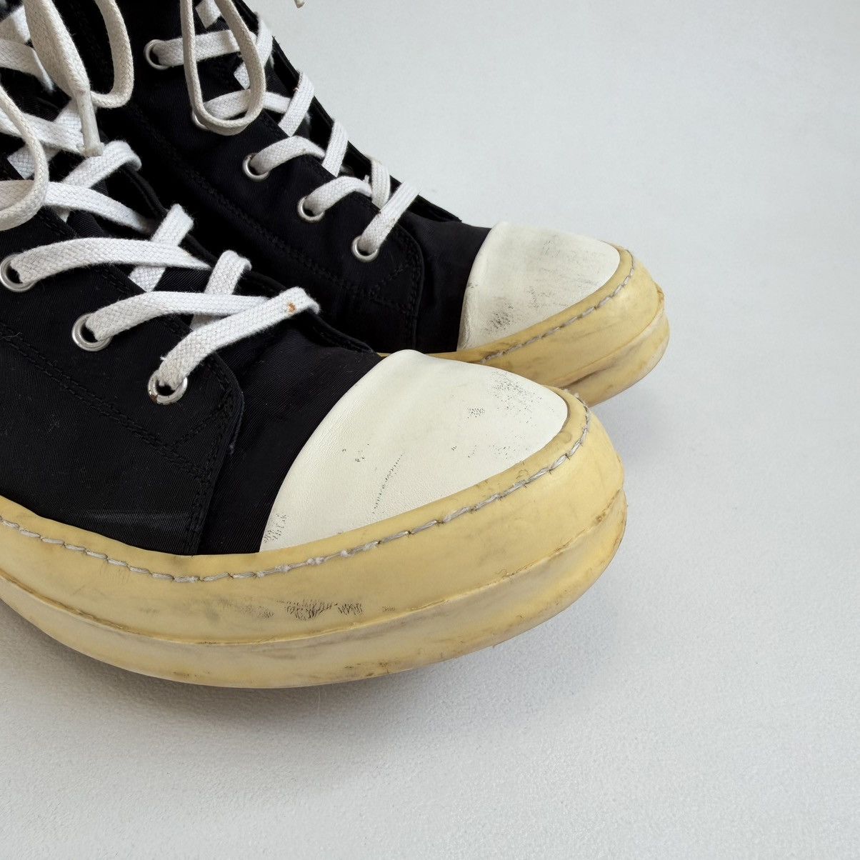 Rick Owens Drkshdw Yellow Sole Black Nylon Ramones Sneakers Size US 8 / EU 41 - 6 Thumbnail