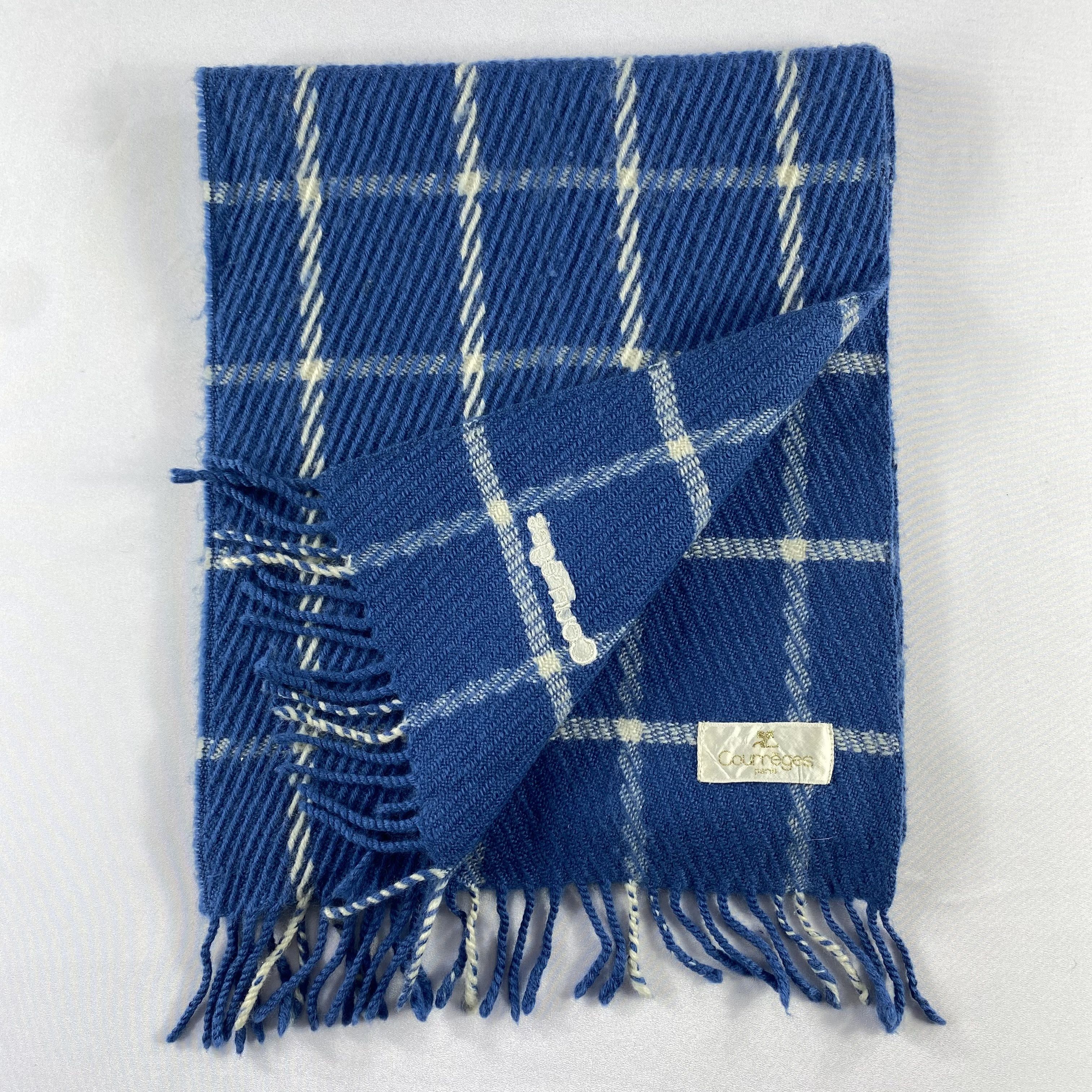 Courreges Courreges Checked Scarf Neck Wrap Wool Muffler Size ONE SIZE - 4 Thumbnail