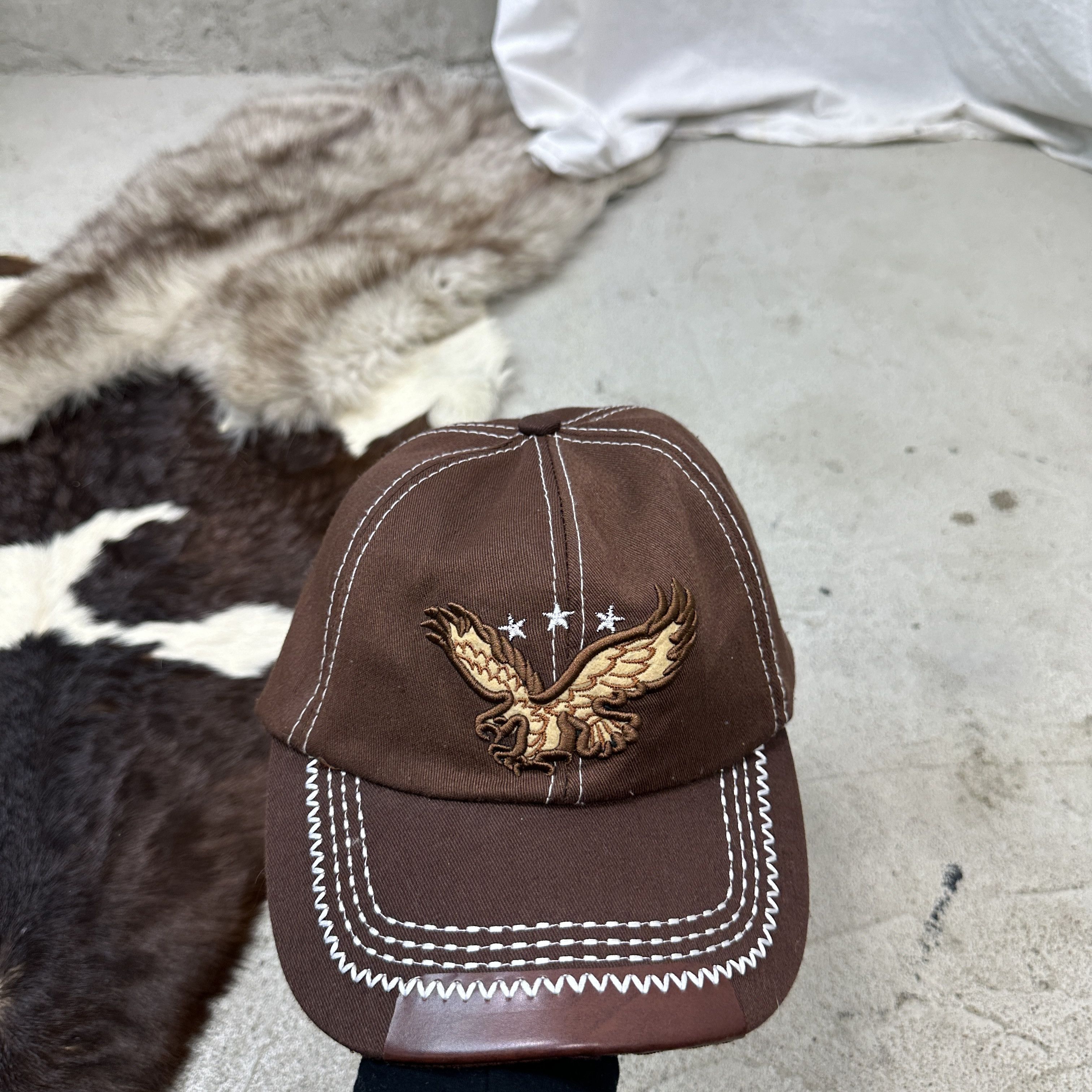 Vintage Vintage Streetwear Sporty Skater Brown Eagle Cap 90s Size ONE SIZE - 2 Thumbnail