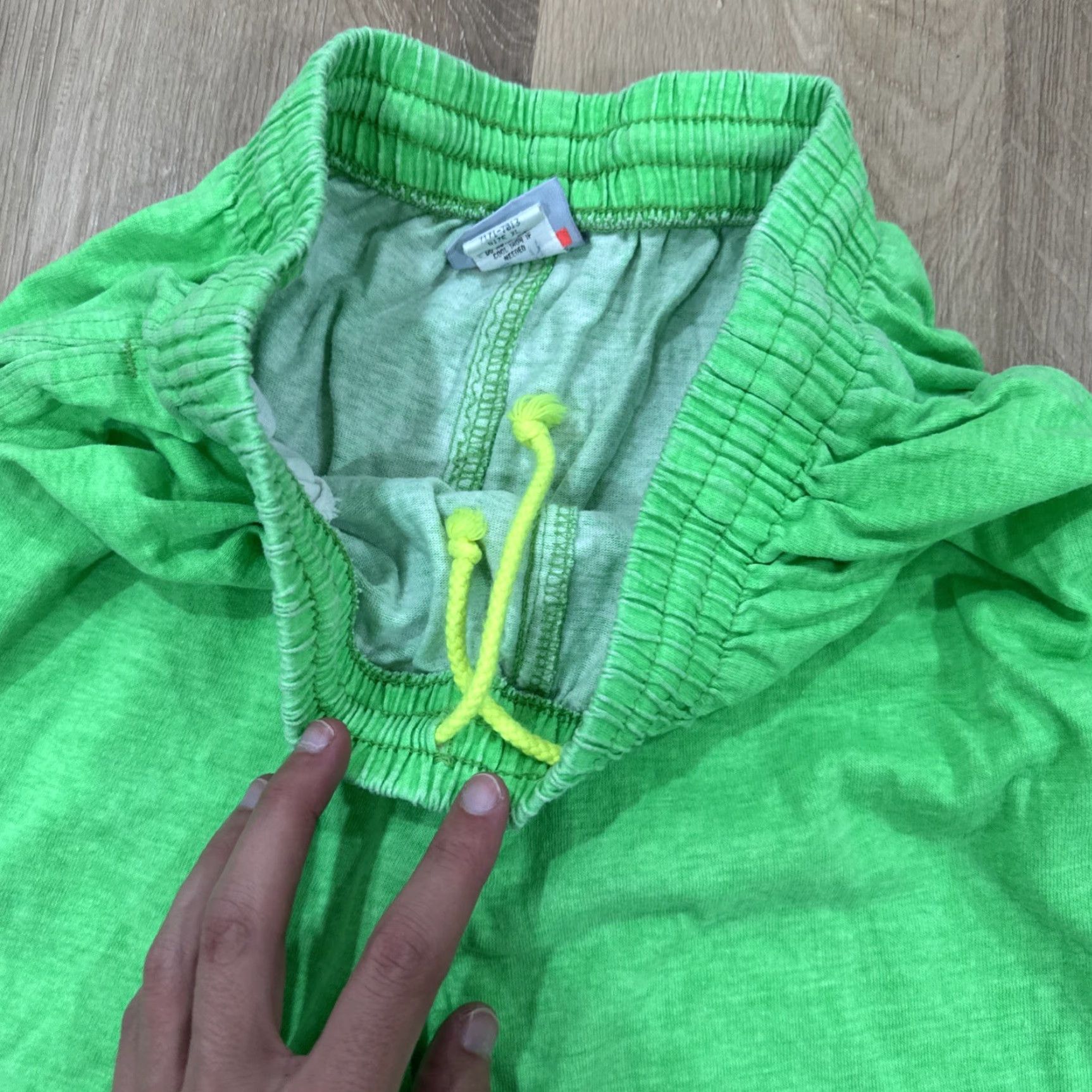 Vintage VINTAGE Jimmy'Z Shorts Mens XL 80s Neon Green Cotton Elastic Drawstring Surf Beach Canvas Chino Casual 80s Mens Size US 36 / EU 52 - 3 Thumbnail
