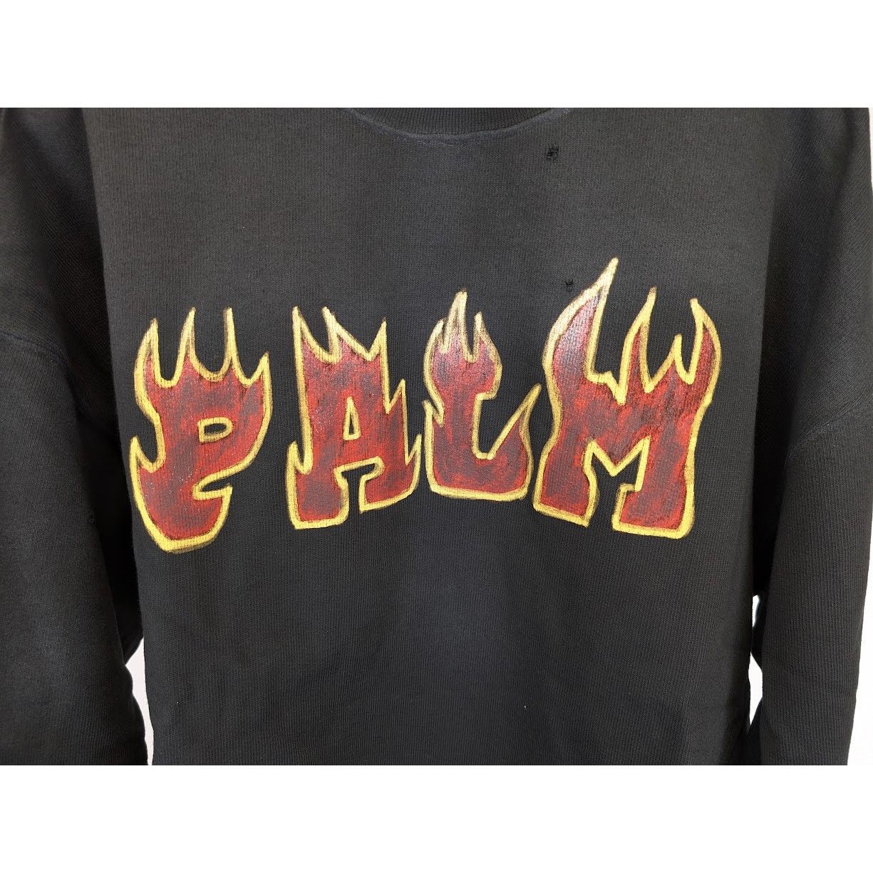 Palm Angels o1rshd1 Logo Flames Vint Crewneck Sweater in Black/Red Size US L / EU 52-54 / 3 - 5 Thumbnail