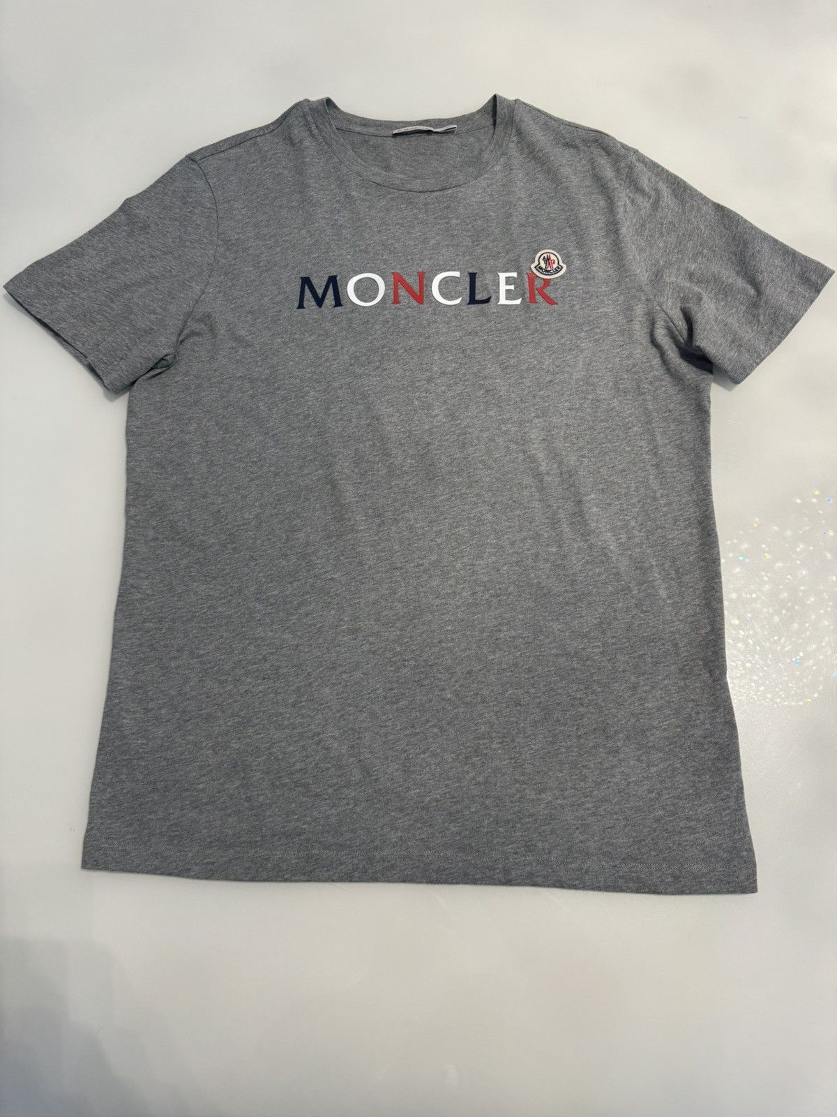 image of Moncler Grey Logo Patch T Shirt Size Xl, Men's